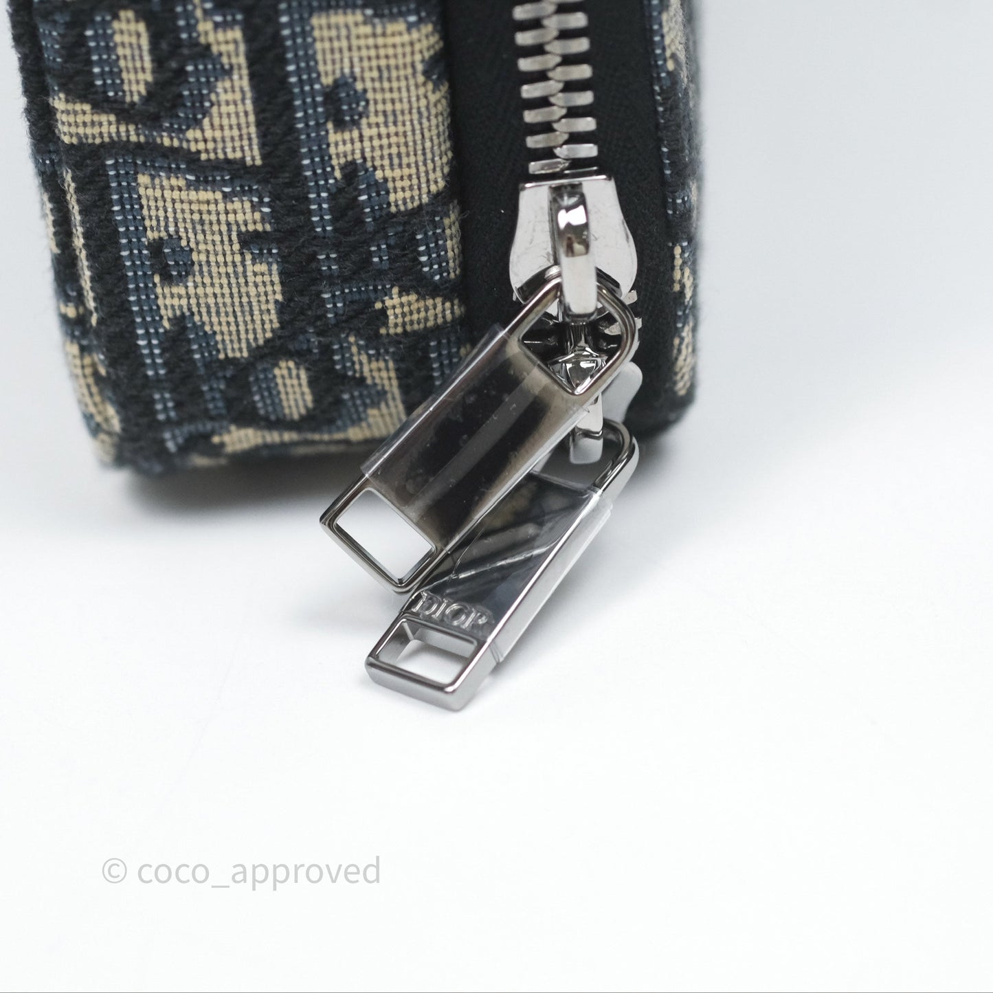 Christian Dior Men's Crossbody Pouch Bag Blue Oblique Canvas