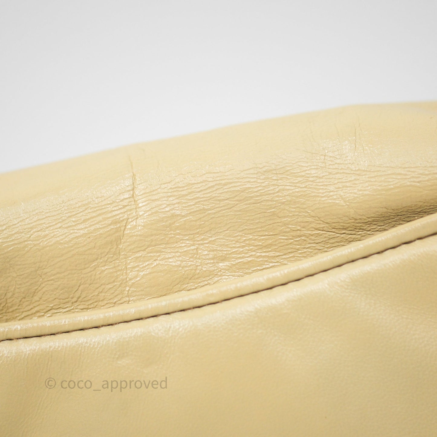 Chanel Vintage CC Flap Bag Beige Lambskin Gold Hardware