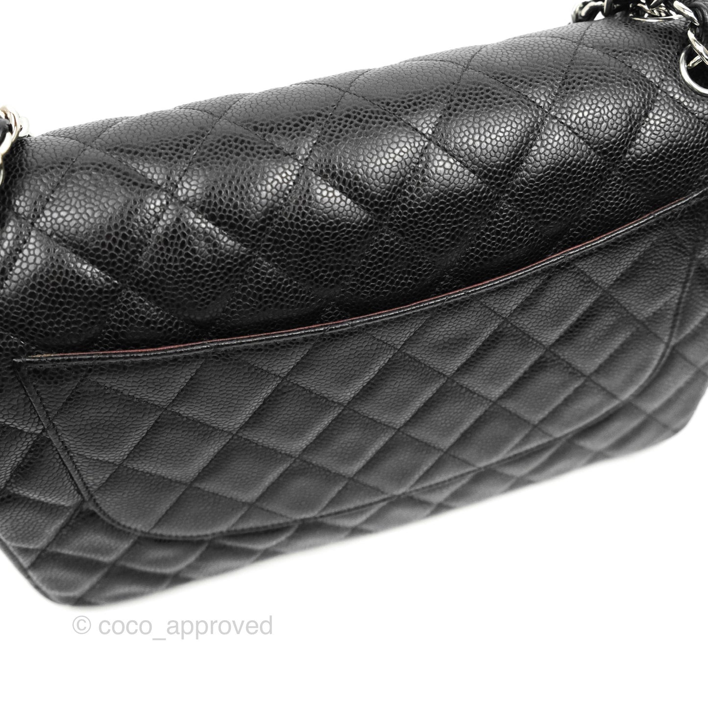 Chanel Jumbo Double Flap Black Caviar Silver Hardware⁣⁣