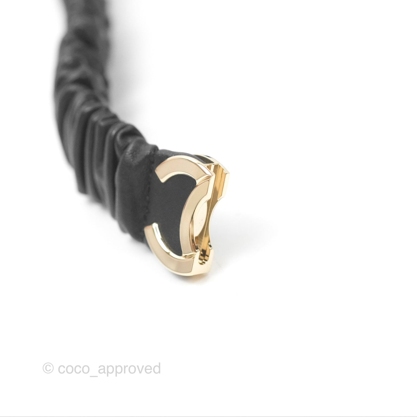 Chanel CC Ruched Belt Black Lambskin Gold Tone 21K