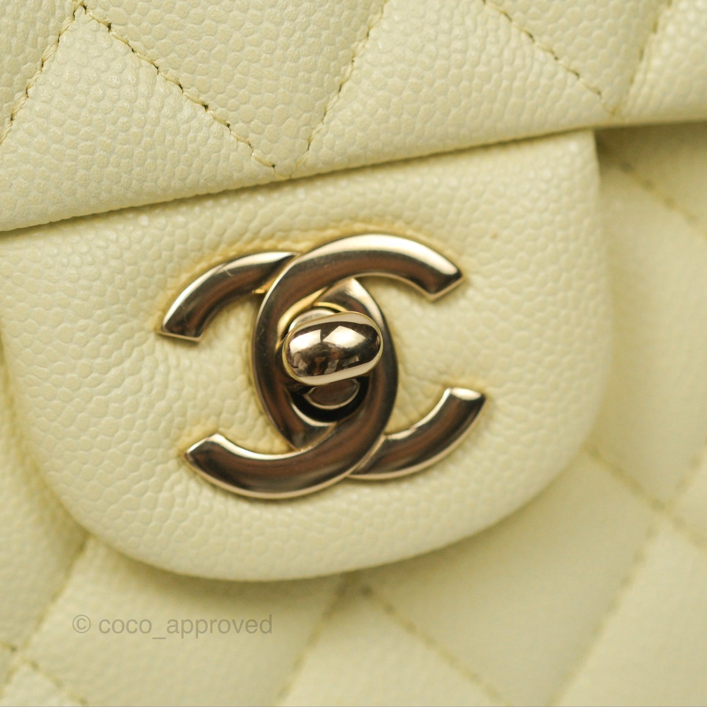 Chanel Small Classic Flap Quilted Yellow Caviar Gold Hardware