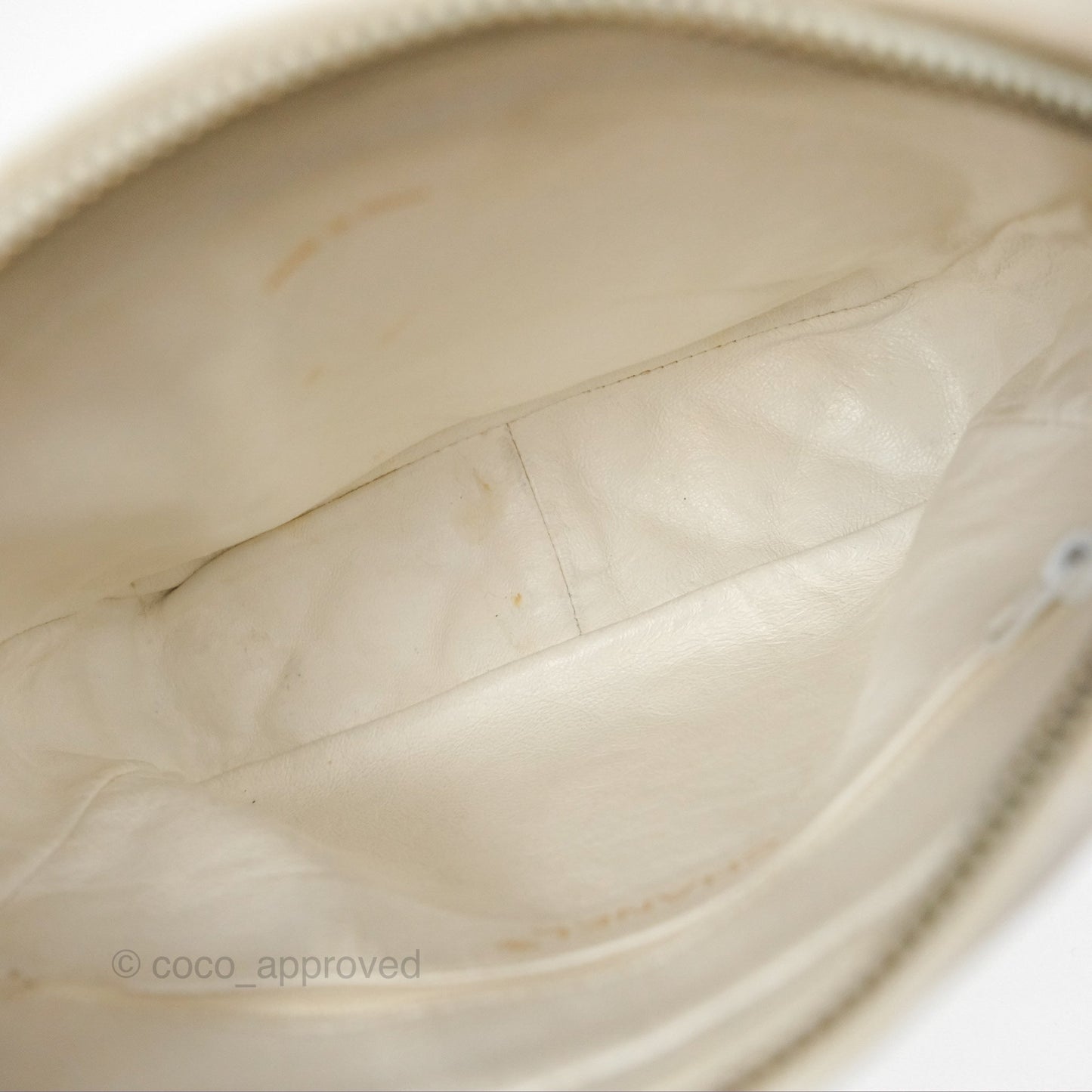 Chanel Vintage Small Camera Bag White Lambskin Gold Hardware