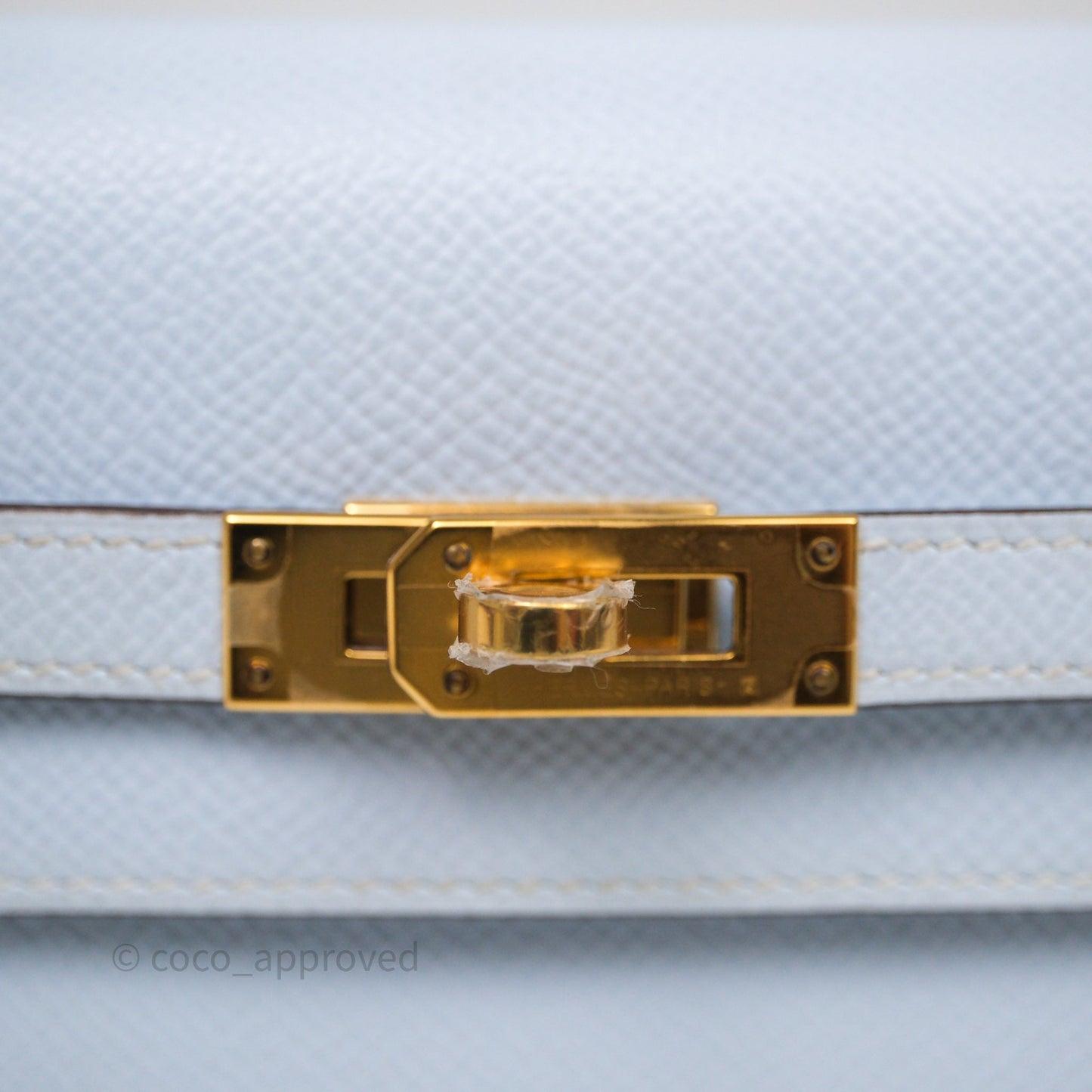 Hermes Kelly To Go Bleu Brume Epsom Gold Hardware