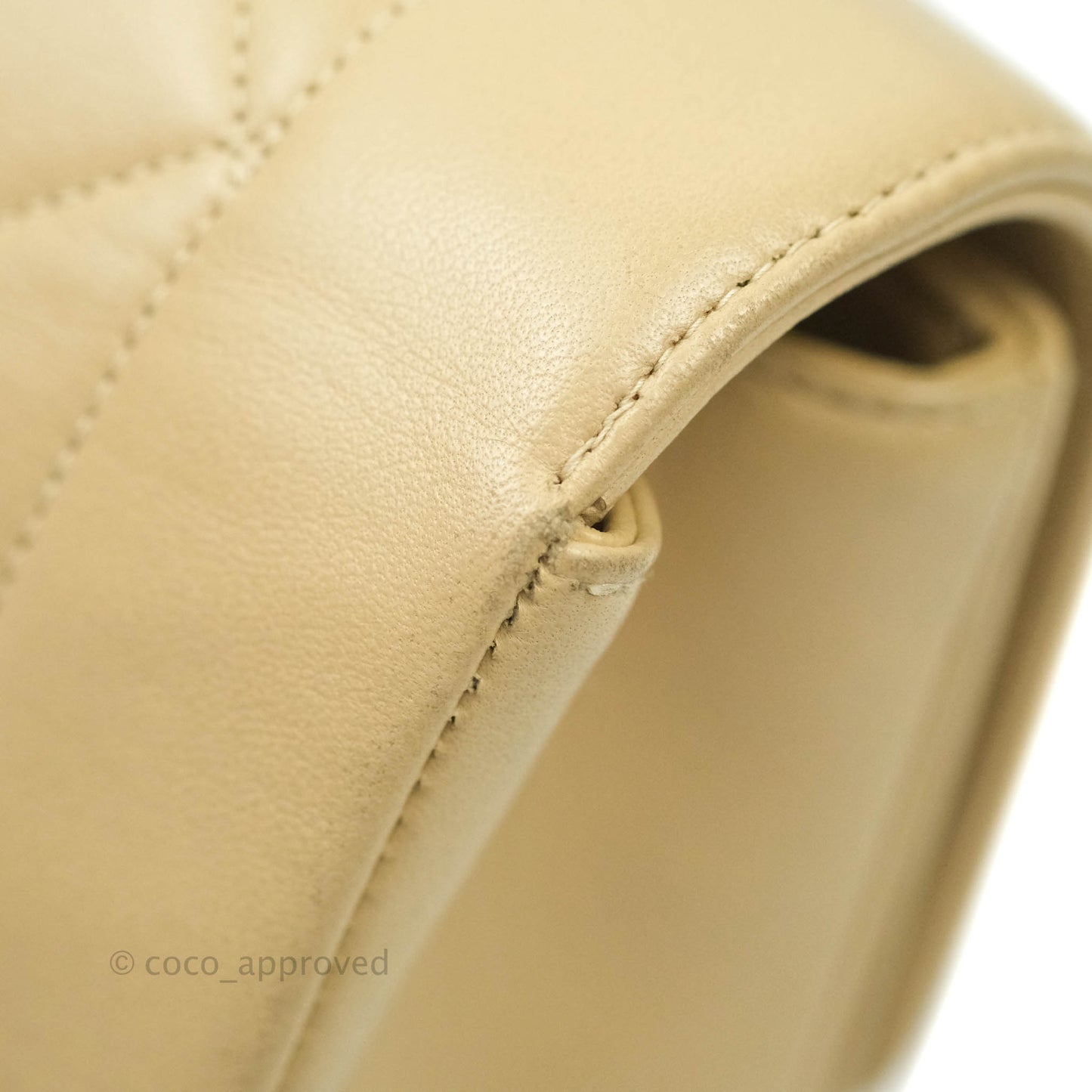 Chanel Vintage Small Quilted Classic Diana Flap Bag Beige Lambskin 24K Gold Hardware
