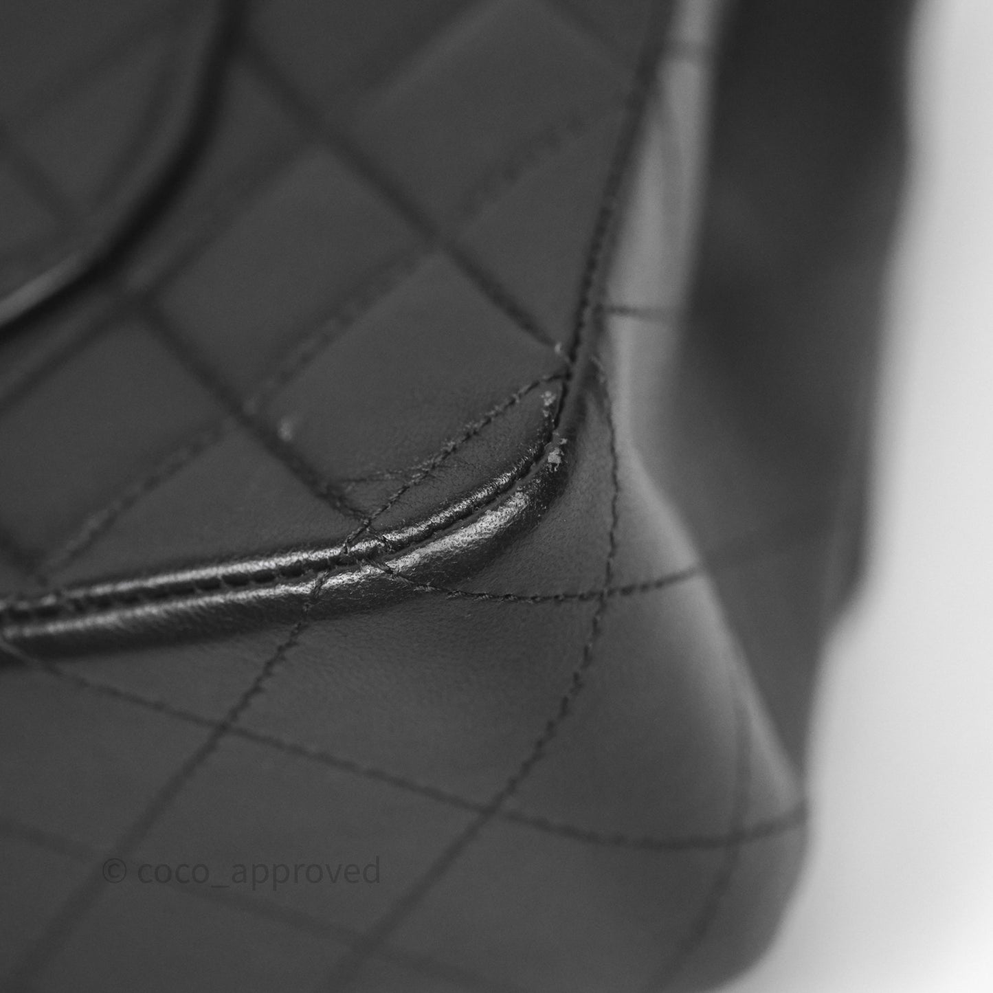 Chanel Classic M/L Medium Flap Quilted Black Lambskin Gold Hardware