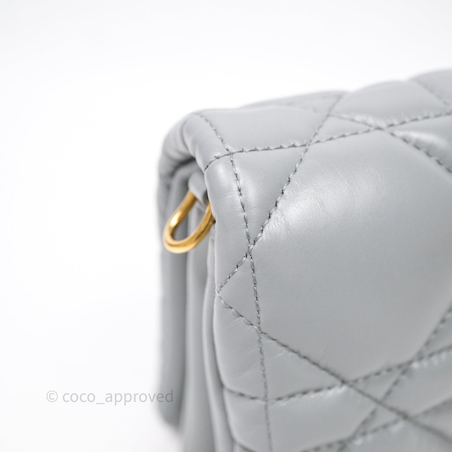 Christian Dior Mini Caro Bag Grey Macrocannage