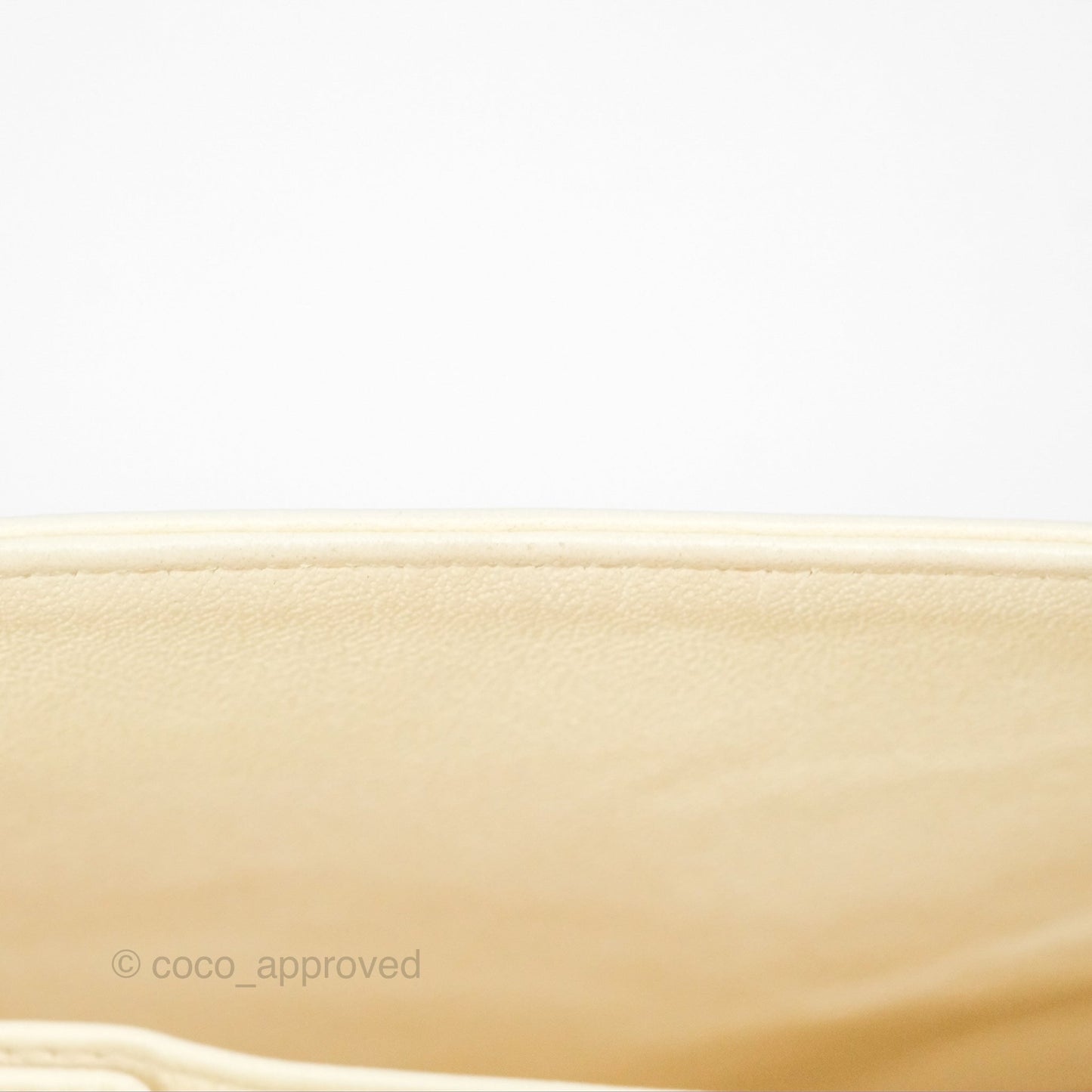 Chanel Medium Classic Flap Quilted Pale Yellow Lambskin Gold Hardware