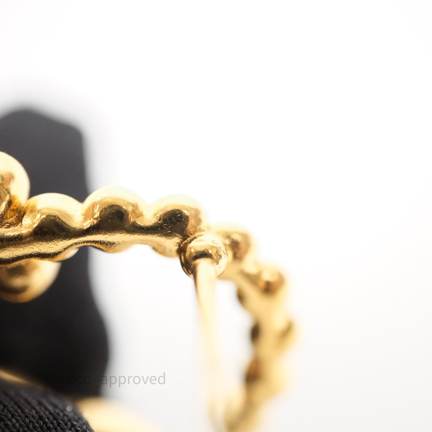 Chanel Black Crystal CC Floral Earrings Gold Tone 23A
