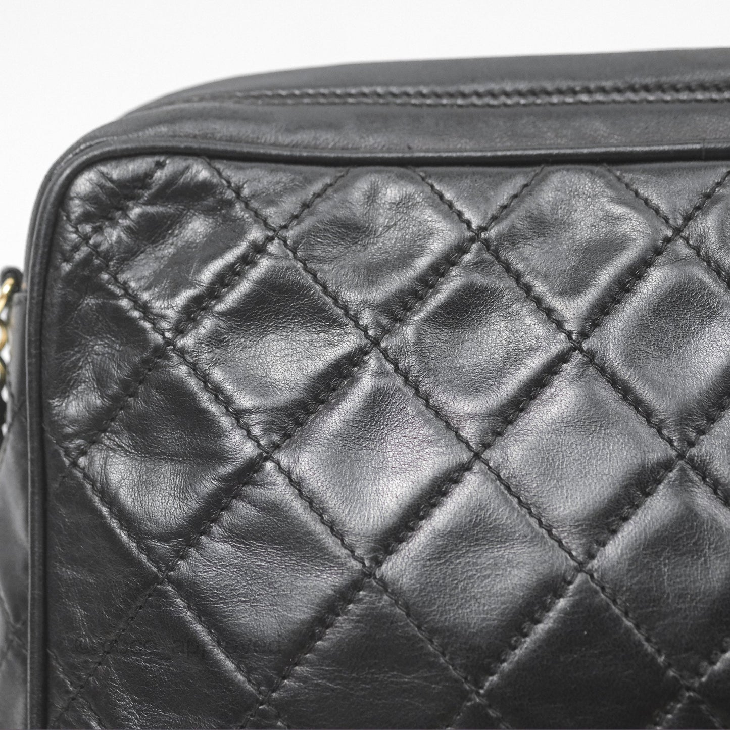 Chanel Vintage Camera Bag Black Lambskin Gold Hardware