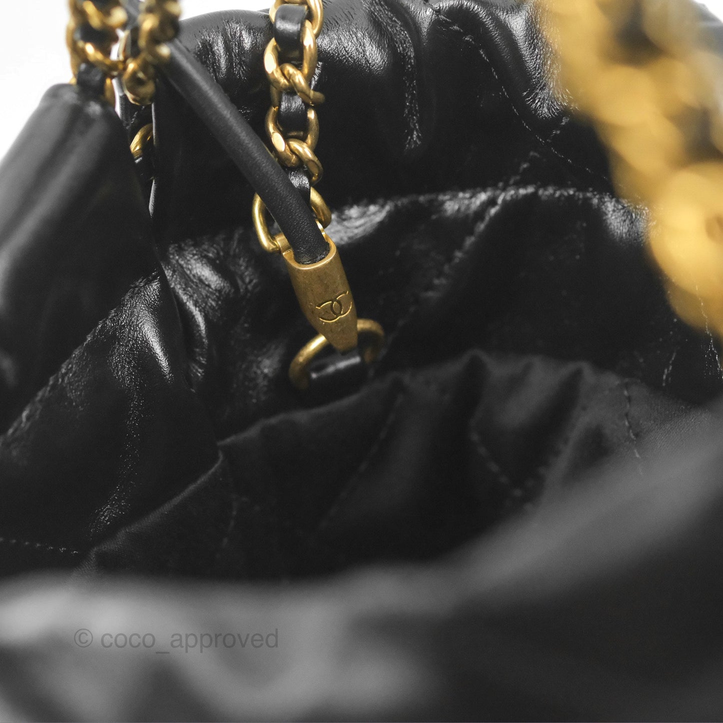 Chanel 22 Mini Bag Black Crumpled Calfskin