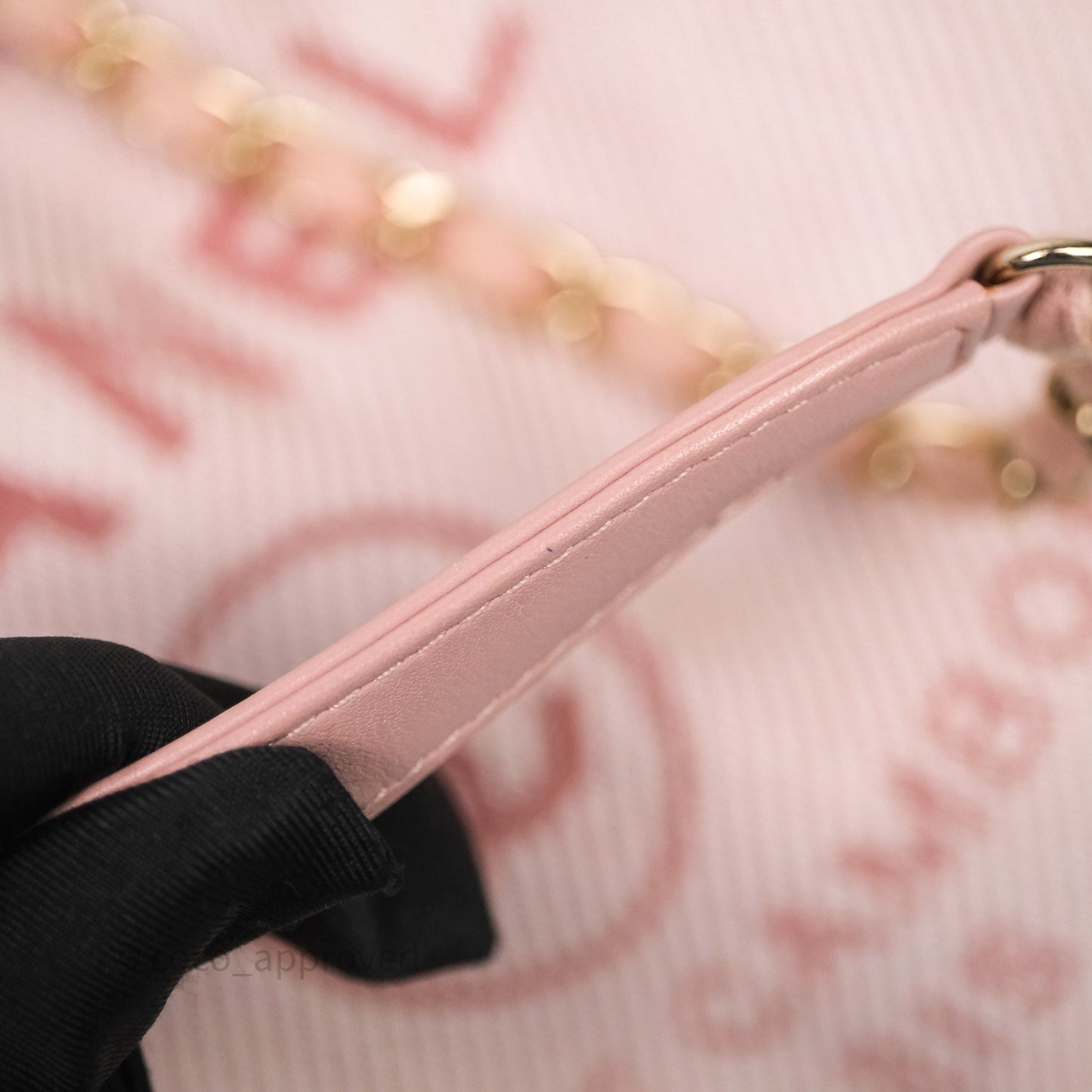 Chanel Large Deauville Tote Pink Canvas Gold Hardware