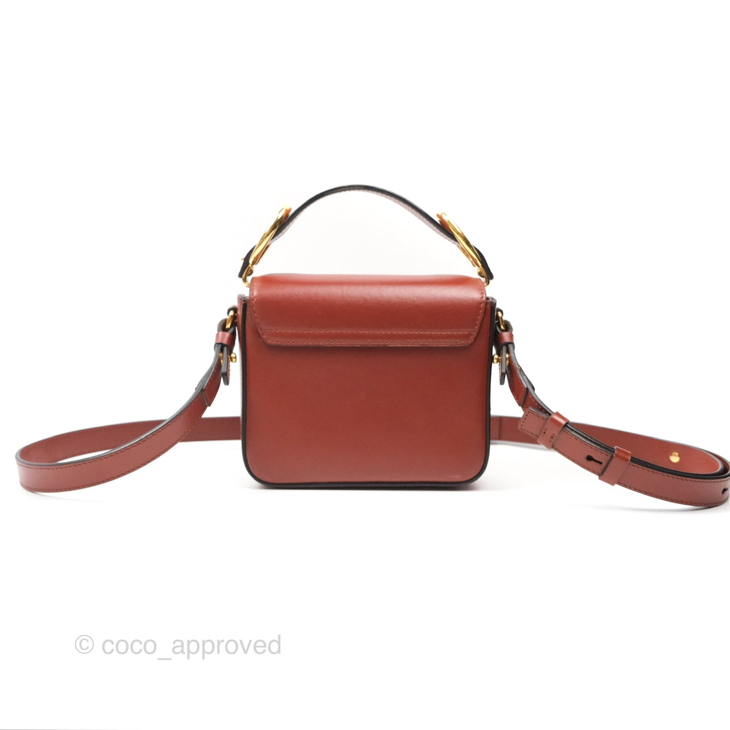 Chloé Mini C Bag Sepia Brown Shiny/Suede Calfskin