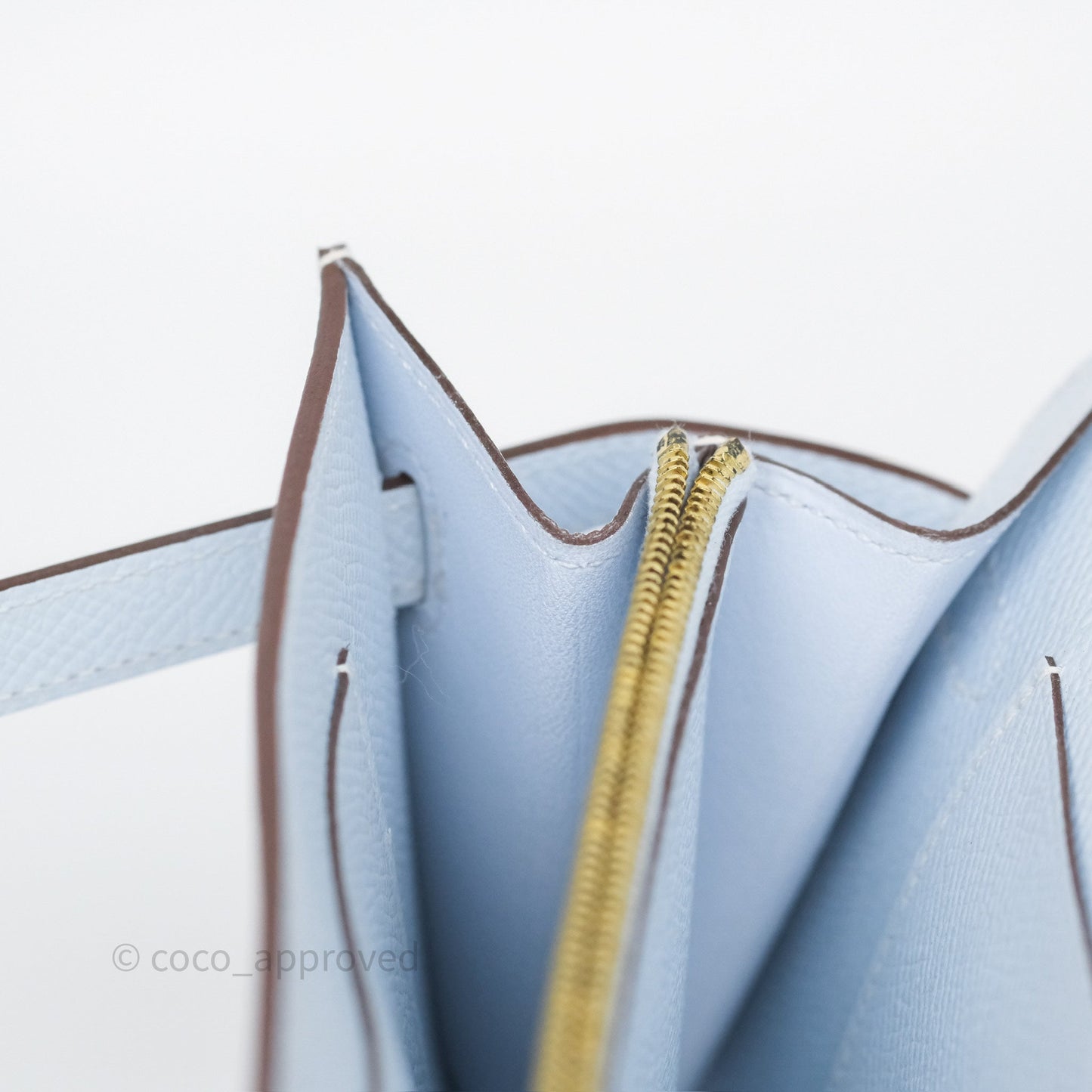 Hermès Kelly To Go Wallet Bleu Brume T0 Epsom Gold Hardware