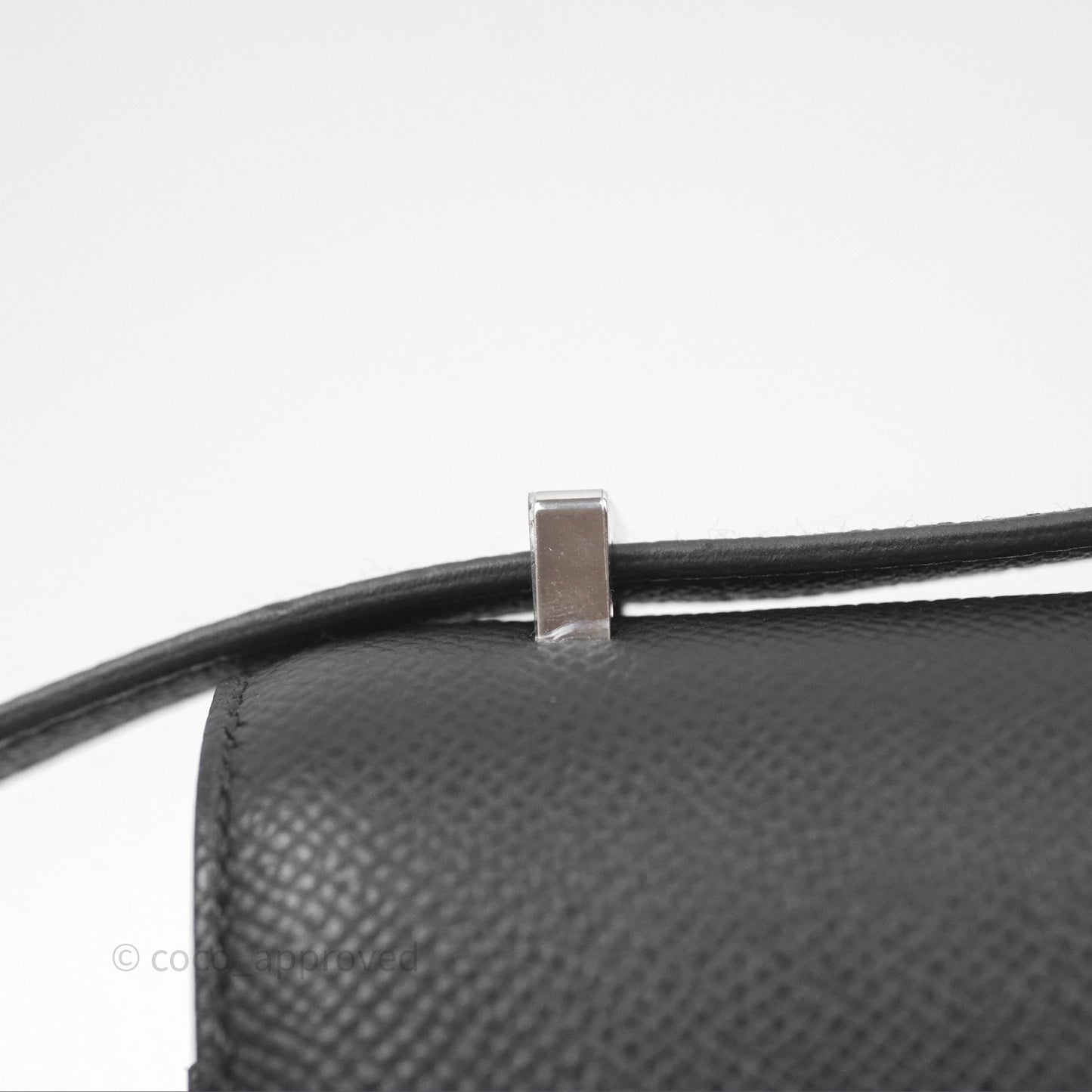 Hermès Constance Mini 18cm Mirror Noir 89 Epsom Palladium Hardware
