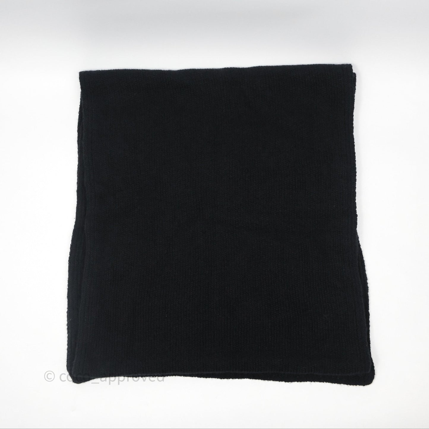 Chanel Chain Logo Scarf Wool Cashmere Black