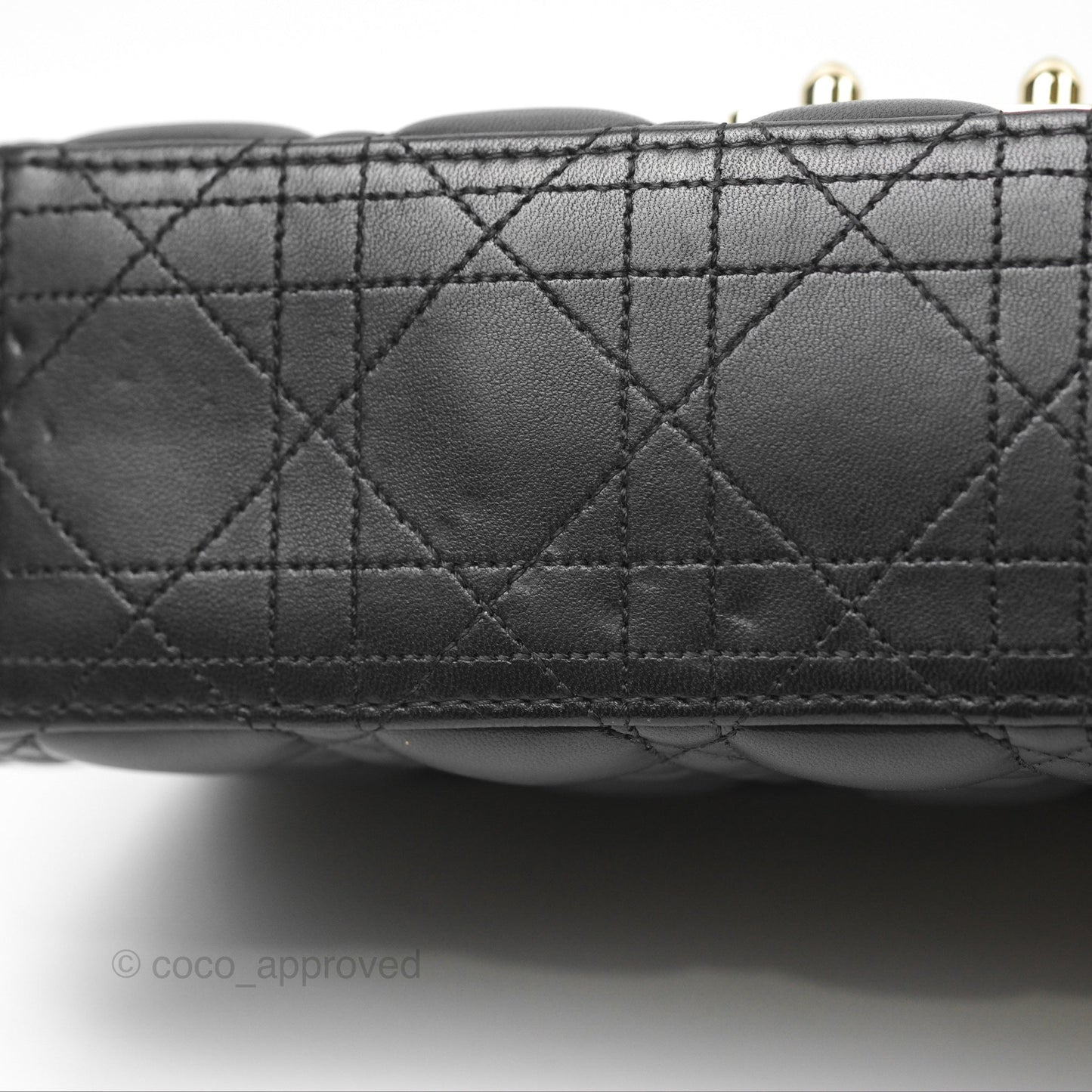 Chanel Medium Miss Dior Flap Bag Black Cannage Lambskin Gold Hardware