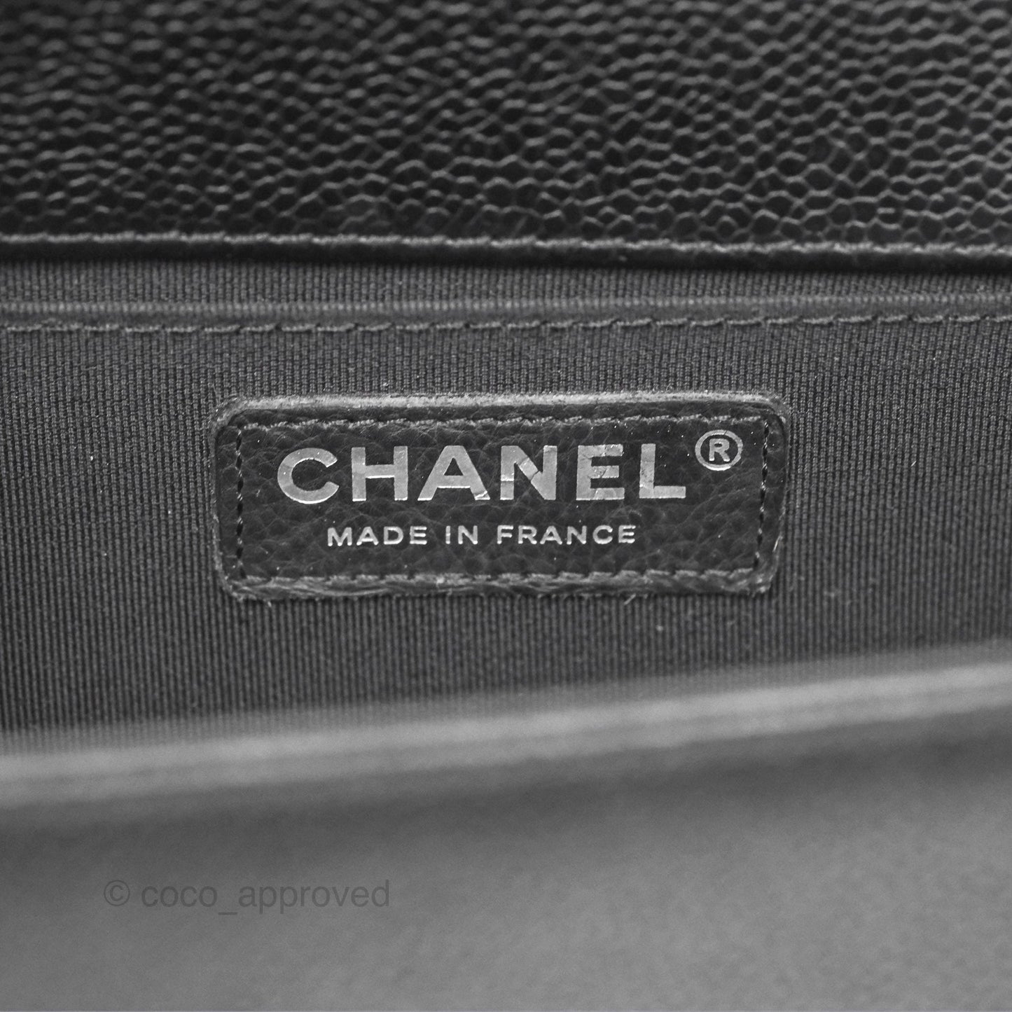 Chanel Medium Boy Chevron Black Caviar Ruthenium Hardware