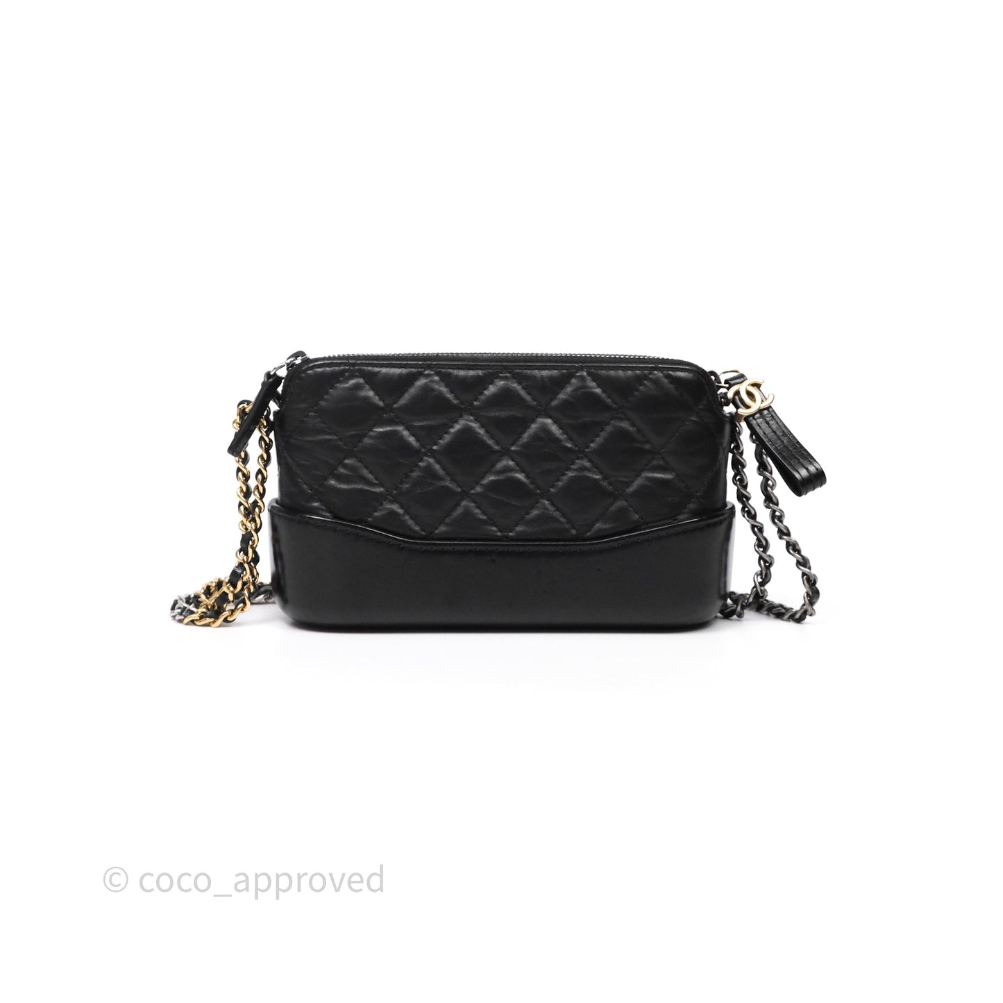 Chanel Gabrielle Clutch With Chain Aged Calfskin Black Mixed Hardware