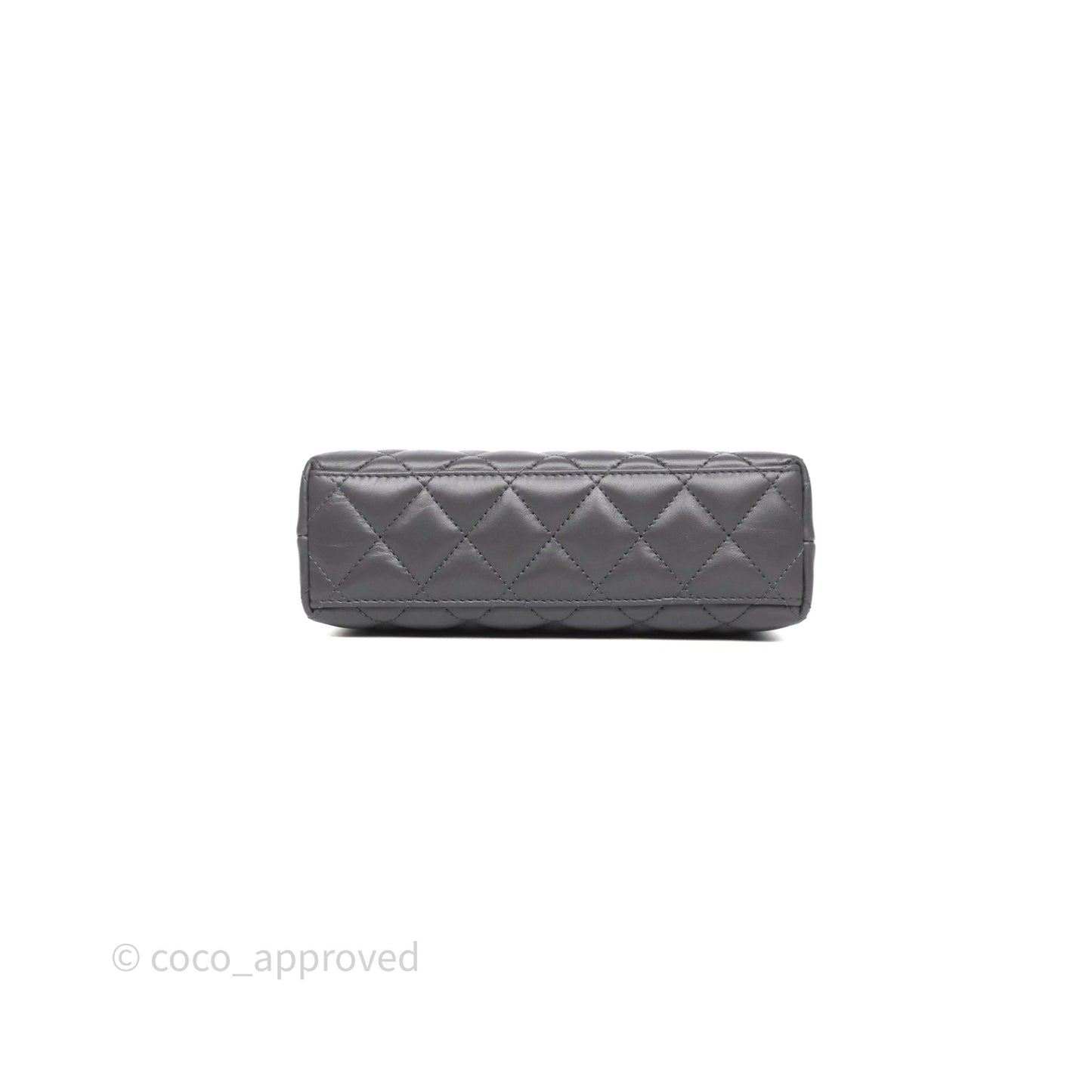 Chanel Kelly Bag Quilted Grey Shiny Crumpled Calfskin Aged Gold Hardware