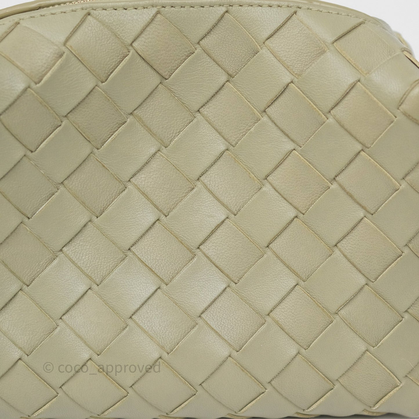 Bottega Veneta Loop Camera Bag Intrecciato Lambskin Travertine