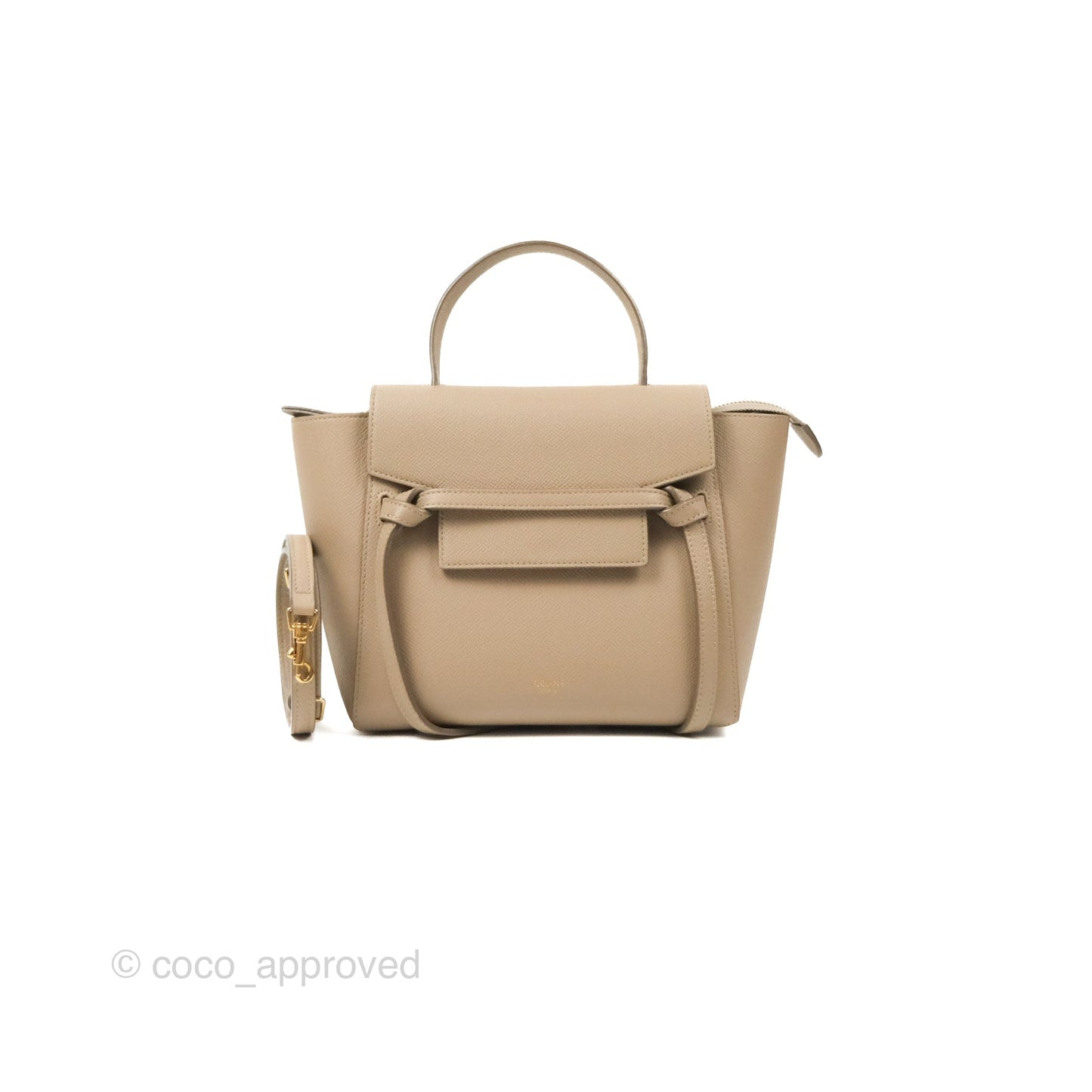 Celine Nano Belt Bag Light Taupe Grained Calfskin Gold Hardware
