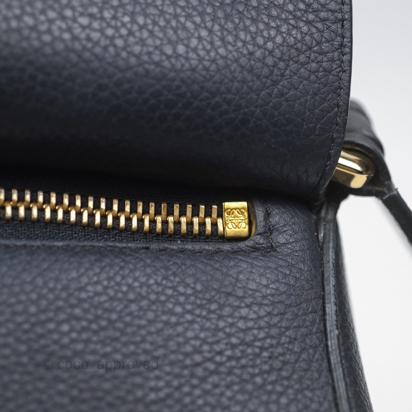 Loewe Medium Puzzle Bag Navy Calfskin Gold Hardware