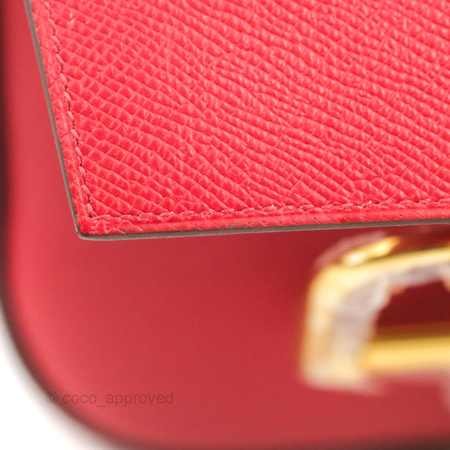 Hermès Della Cavalleria Mini Bag Rouge Piment Epsom Gold Hardware