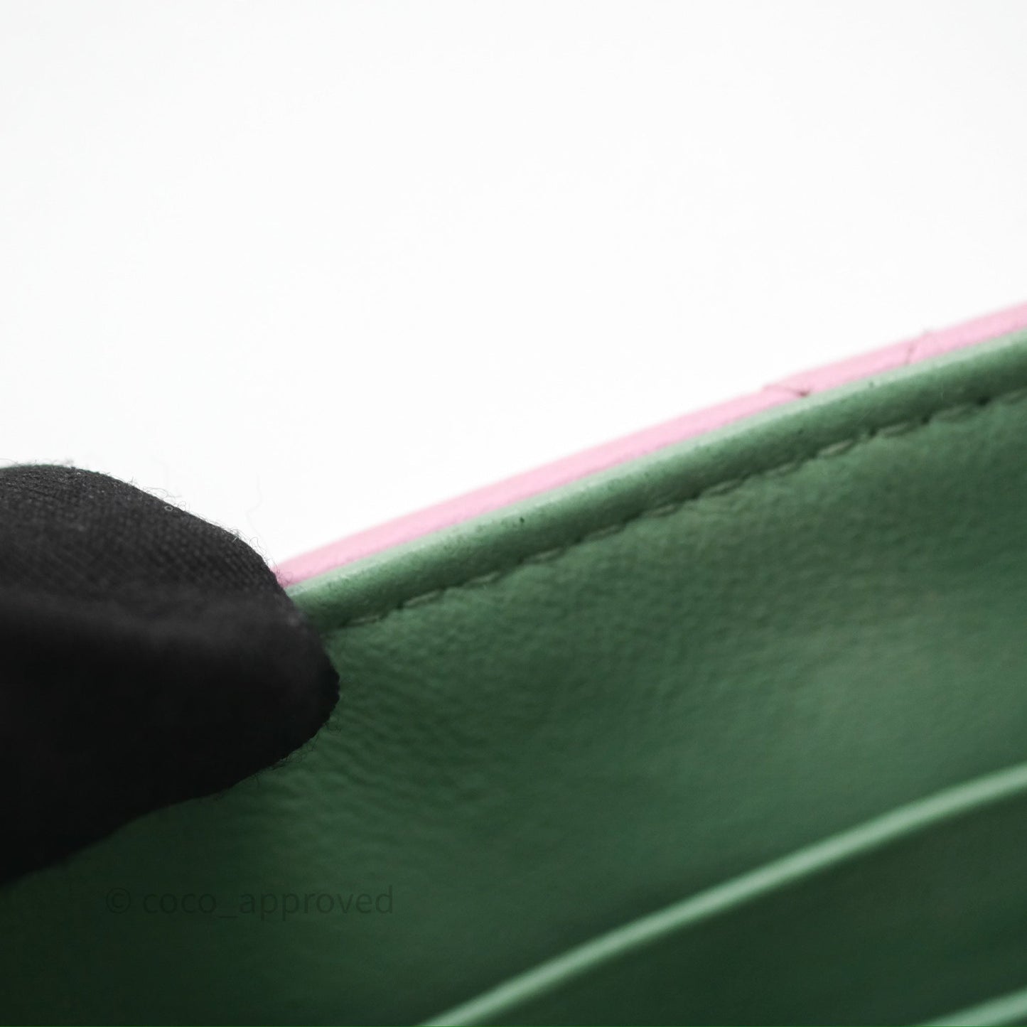 Chanel Mini Handle Clutch With Chain Pink/ Mint Lambskin Gold Hardware 23P