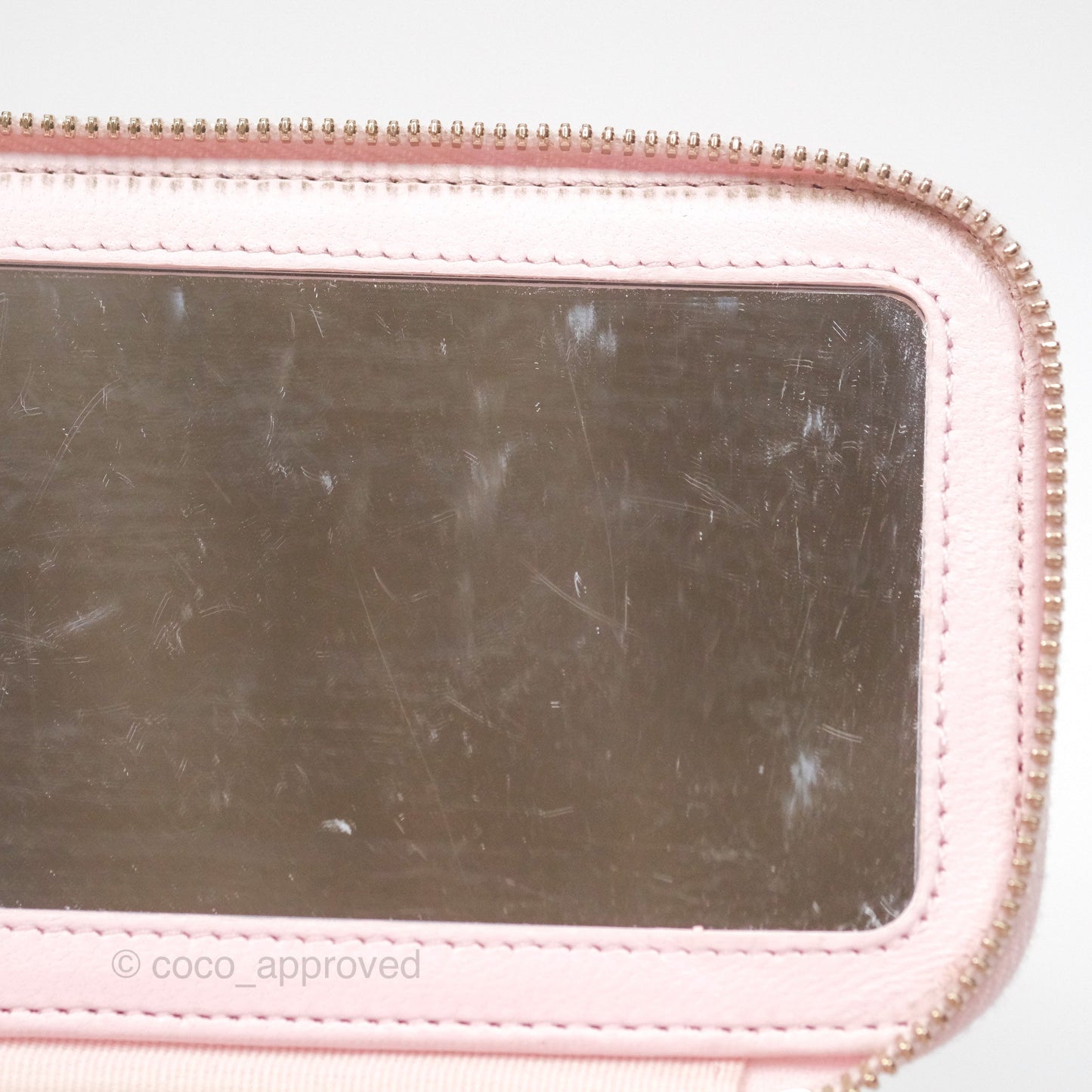 Chanel Vanity Rectangular Top Handle Light Pink Lambskin Gold Hardware