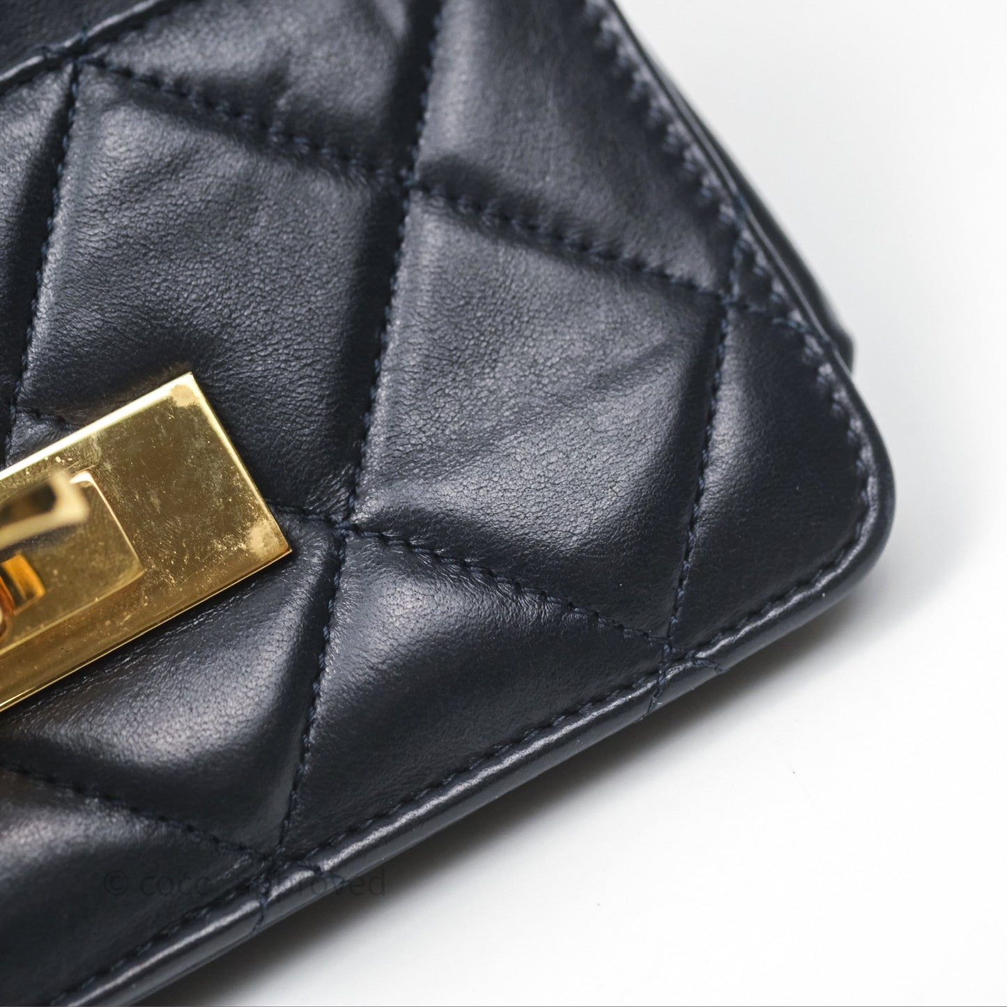 Chanel Golden Class Wallet on Chain WOC Navy Lambskin Gold Hardware