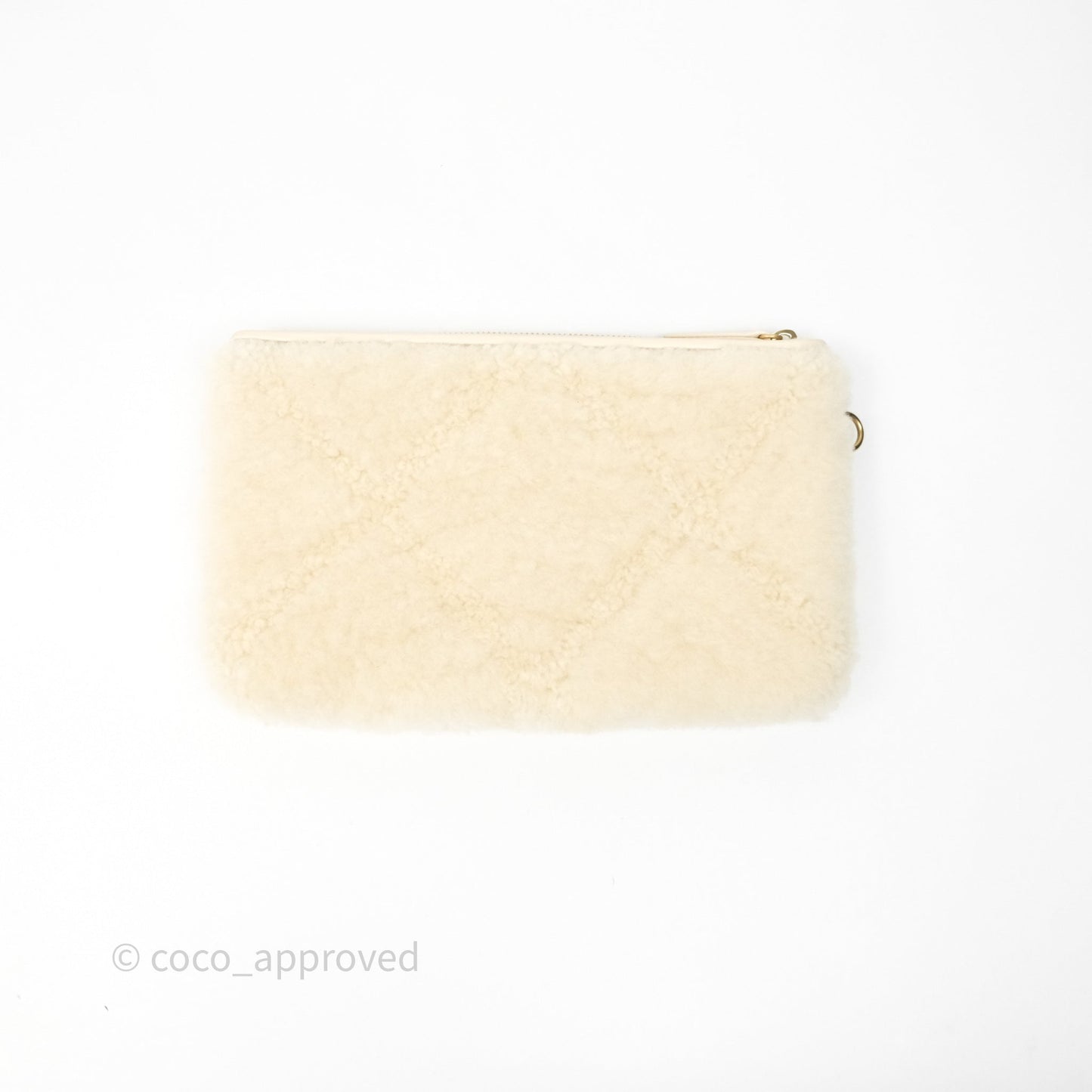 Chanel Small 22 Bag Ecru Shearling Aged Gold Hardware