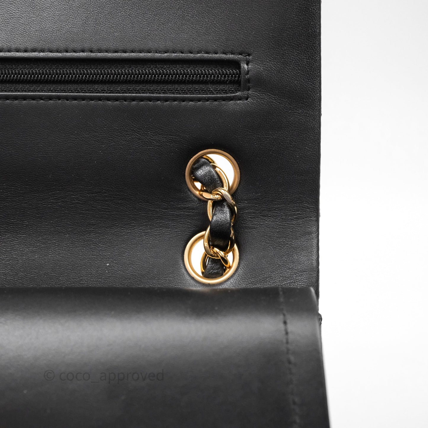 Chanel Classic M/L Medium Flap Quilted Black Lambskin Gold Hardware