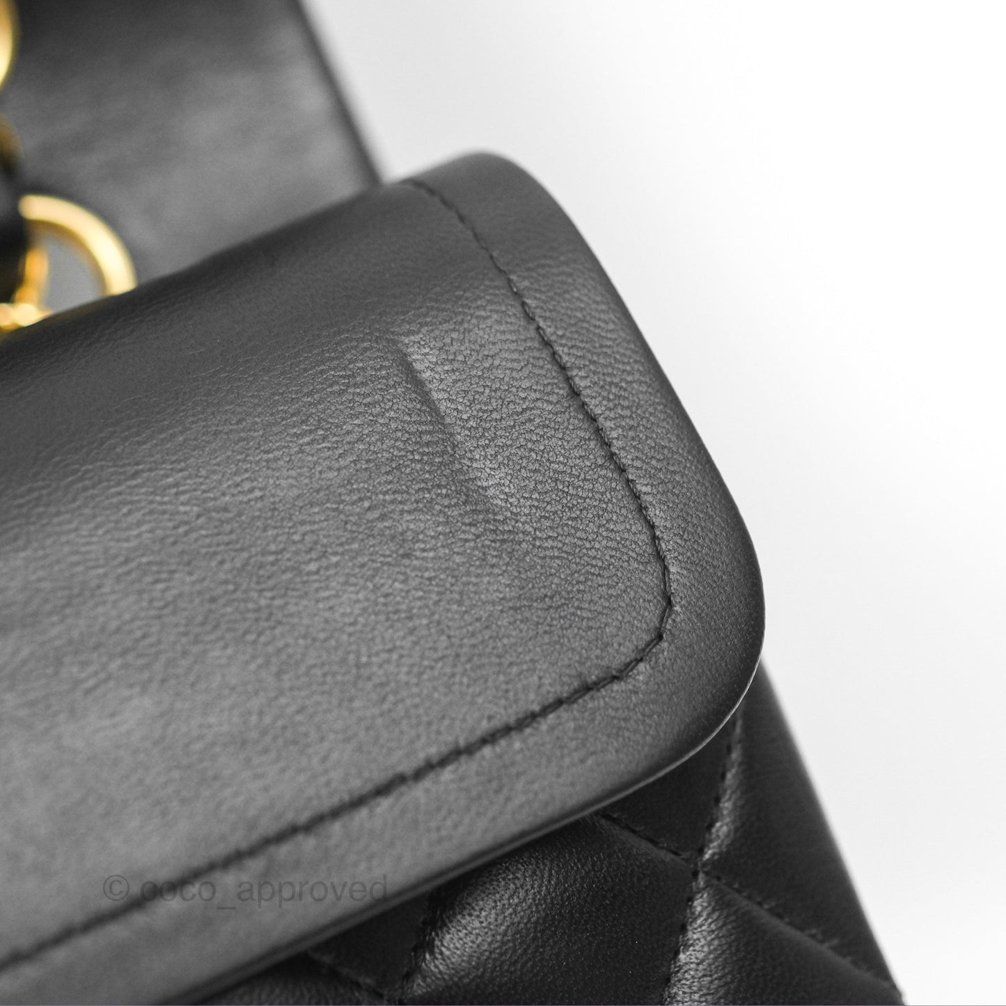 Chanel Classic M/L Medium Flap Quilted Black Lambskin Gold Hardware