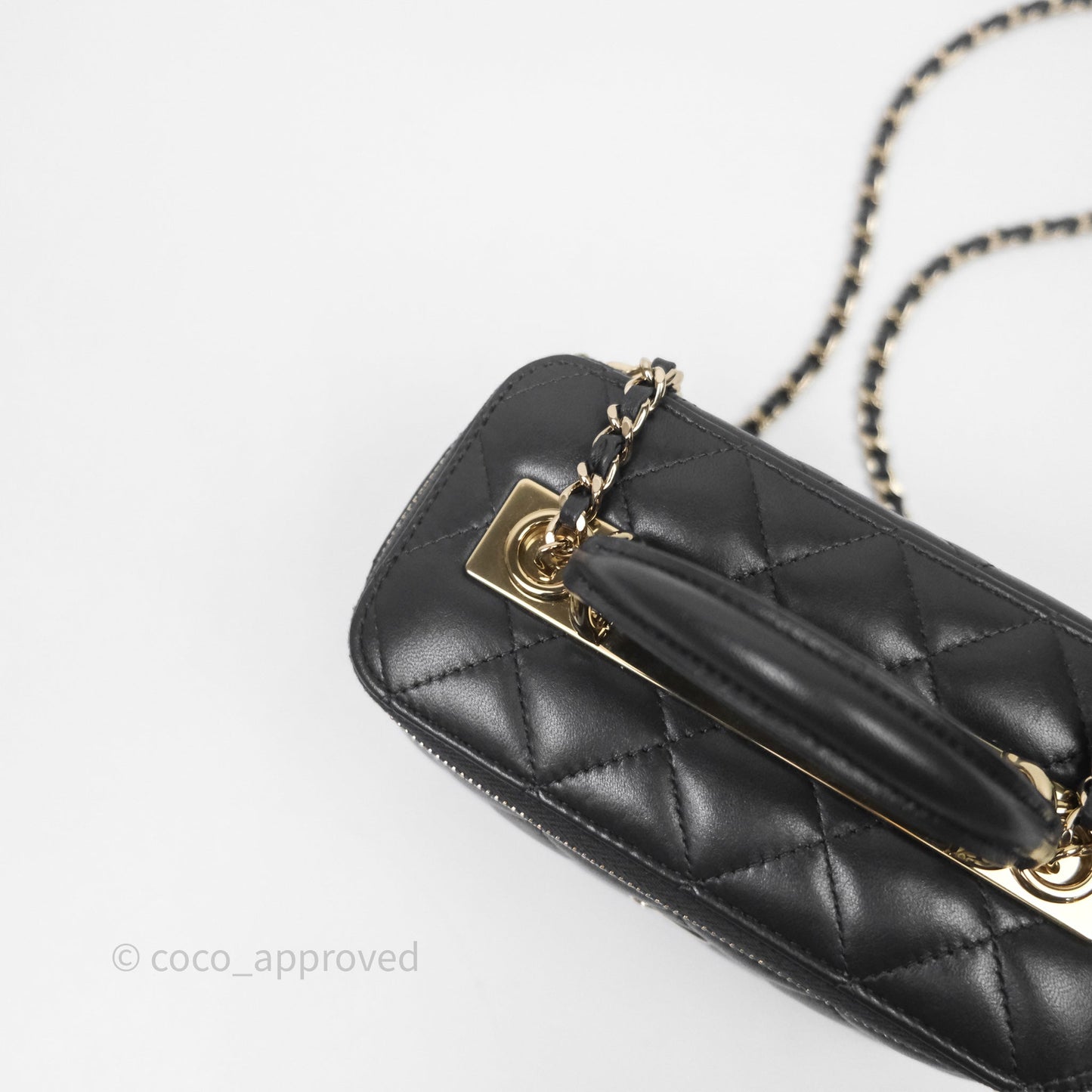 Chanel Trendy CC Vanity Rectangular Top Handle Dark Grey Lambskin Gold Hardware