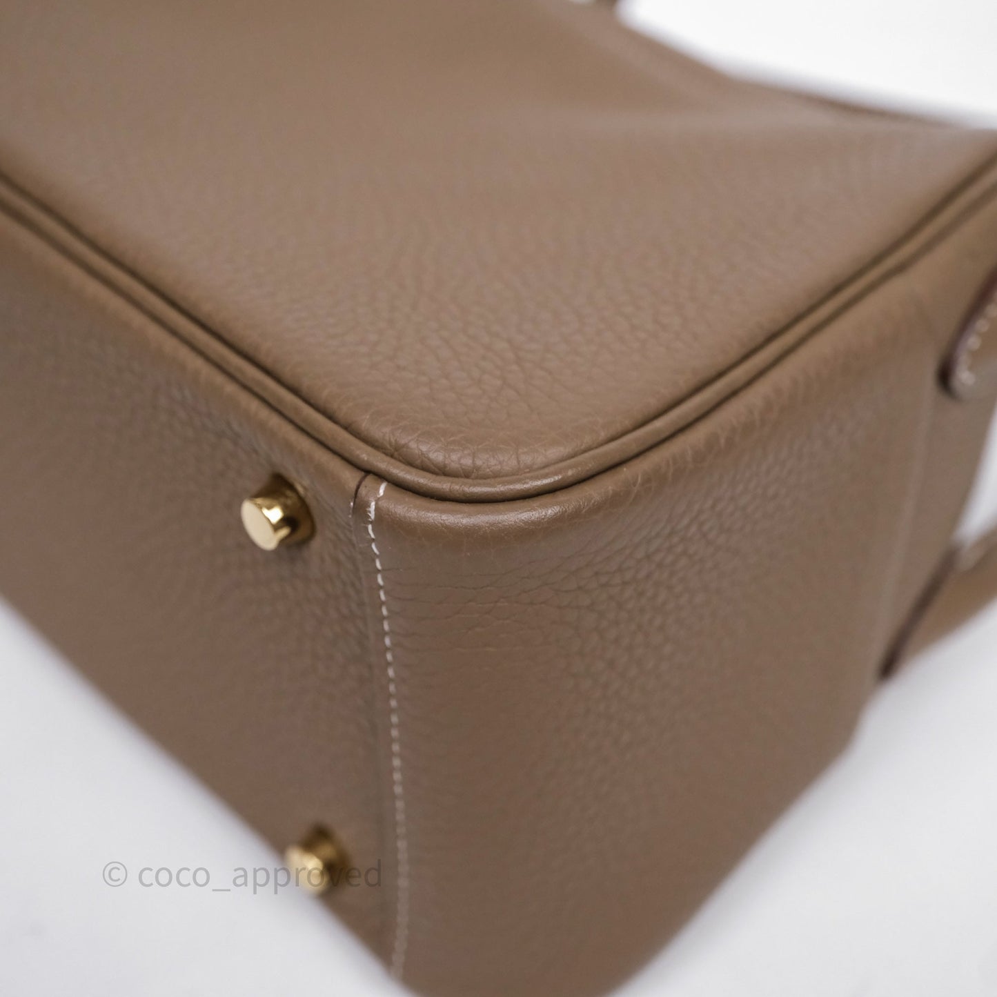 Hermès Mini Lindy 20 Etoupe 18 Clemence Gold Hardware