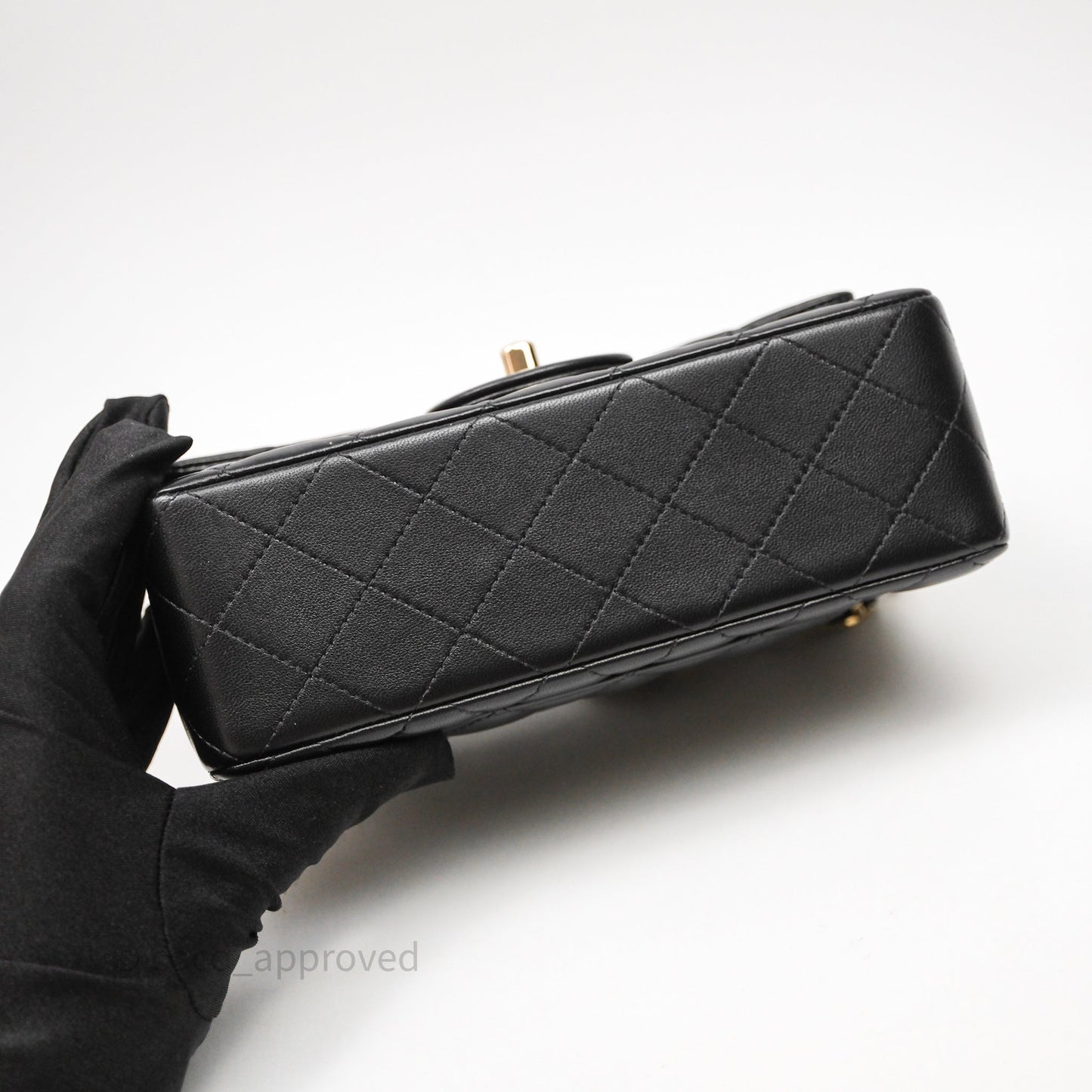 Chanel Top Handle Mini Rectangular Flap Black Lambskin Gold Hardware