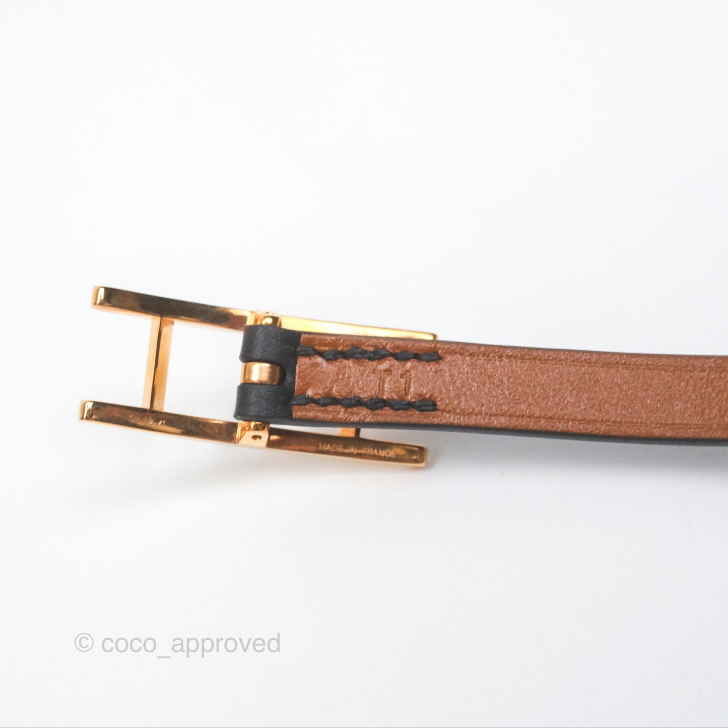 Hermès Behapi Double Tour Bracelet in Noir Swift Rose Gold Hardware