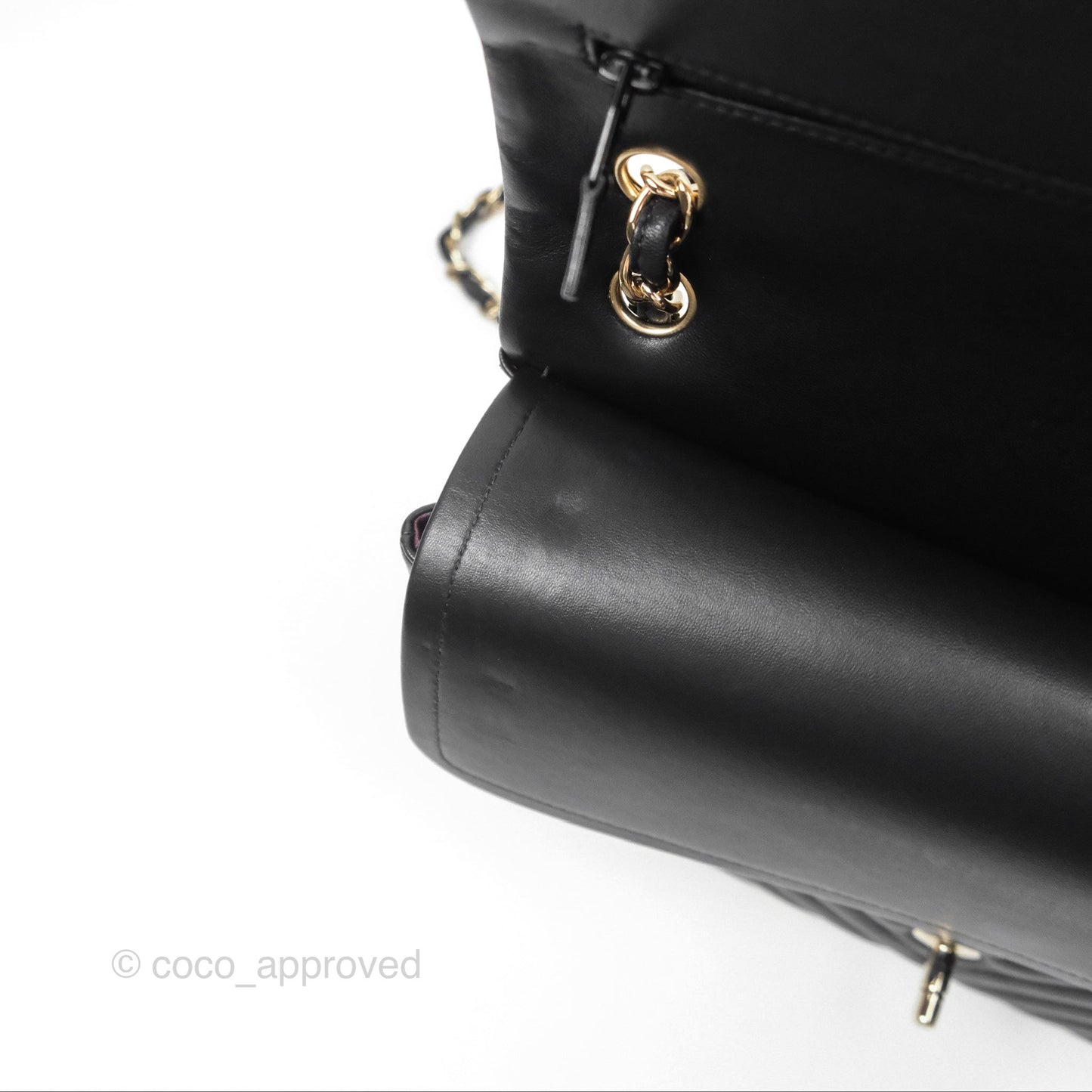 Chanel Chevron Jumbo Double Flap Black Lambskin Gold Hardware⁣⁣
