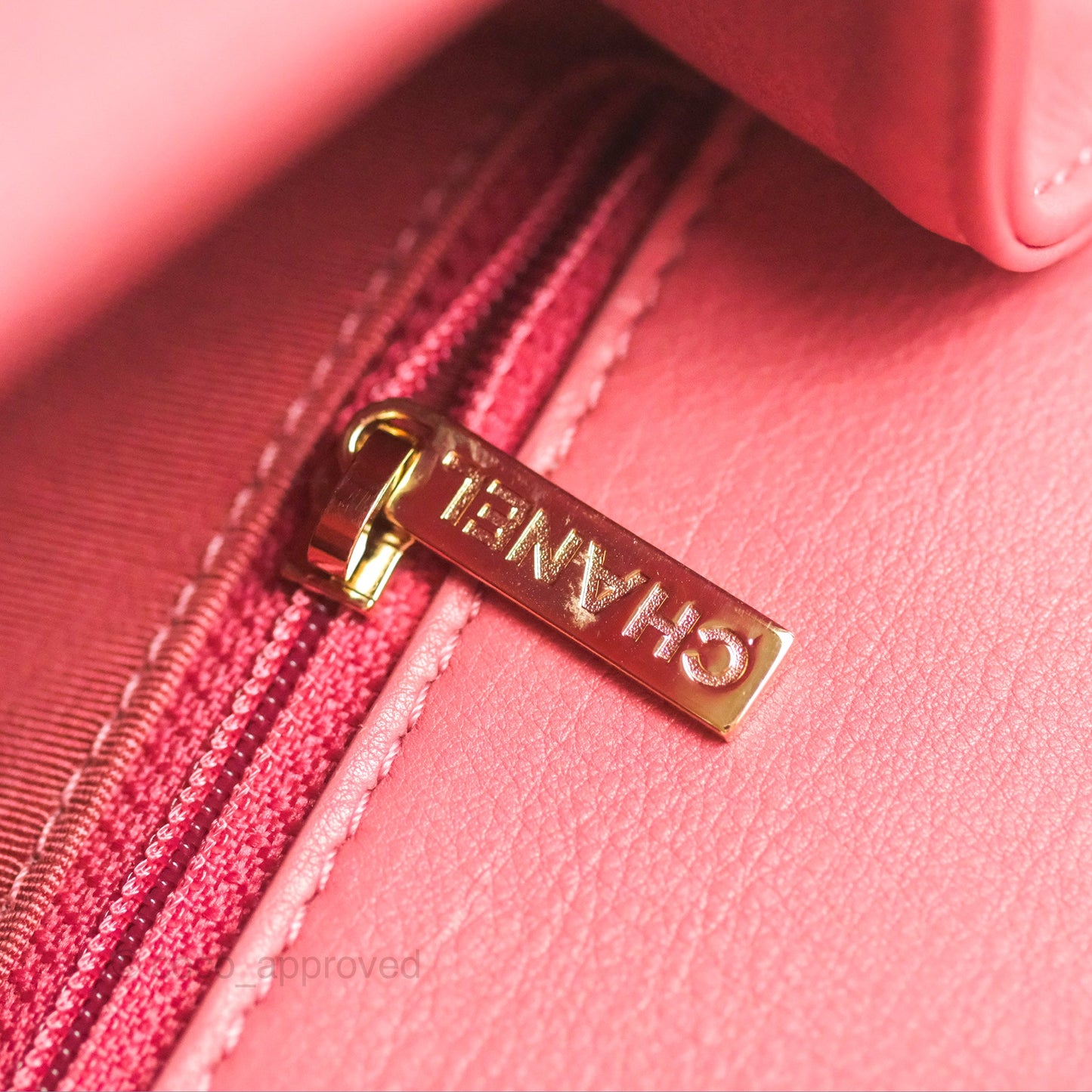 Chanel Small Flat Quilt Round Flap Bag Pink Calfskin Gold Hardware
