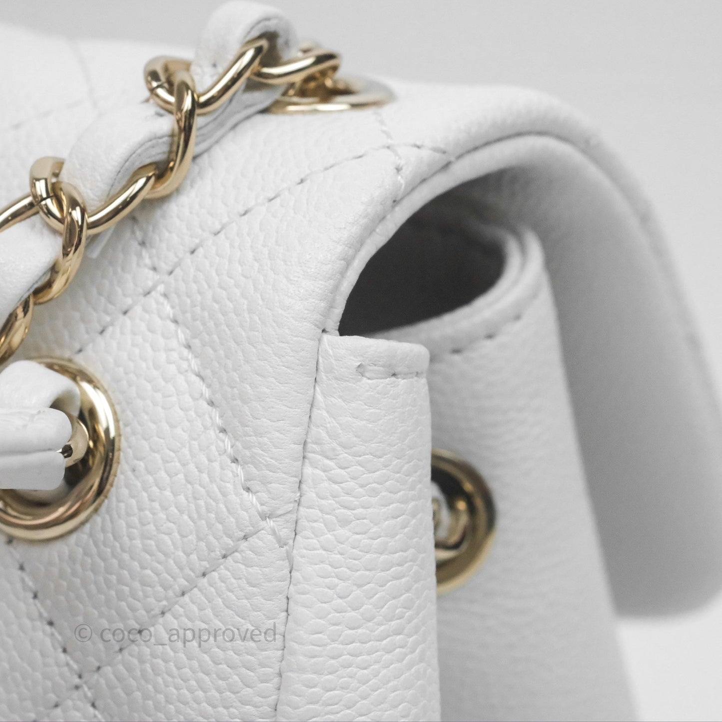 Chanel Small Duma Backpack White Caviar Gold Hardware
