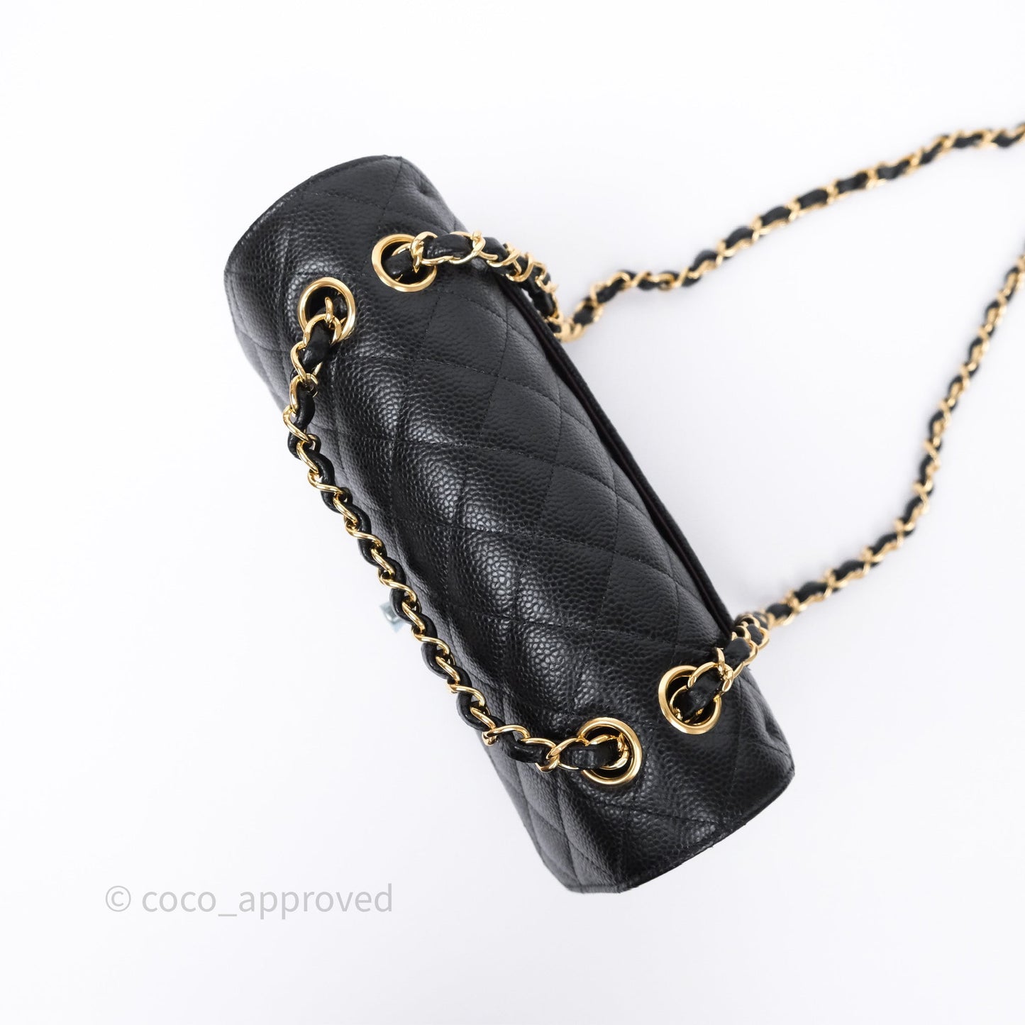Chanel Small Classic Flap Quilted Black Caviar Gold Hardware