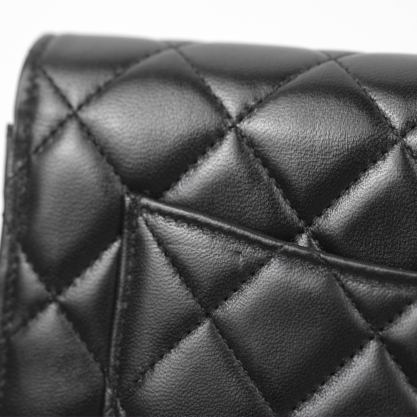 Chanel Quilted Pearl Crush Wallet on Chain WOC Black Lambskin Aged Gold Hardware
