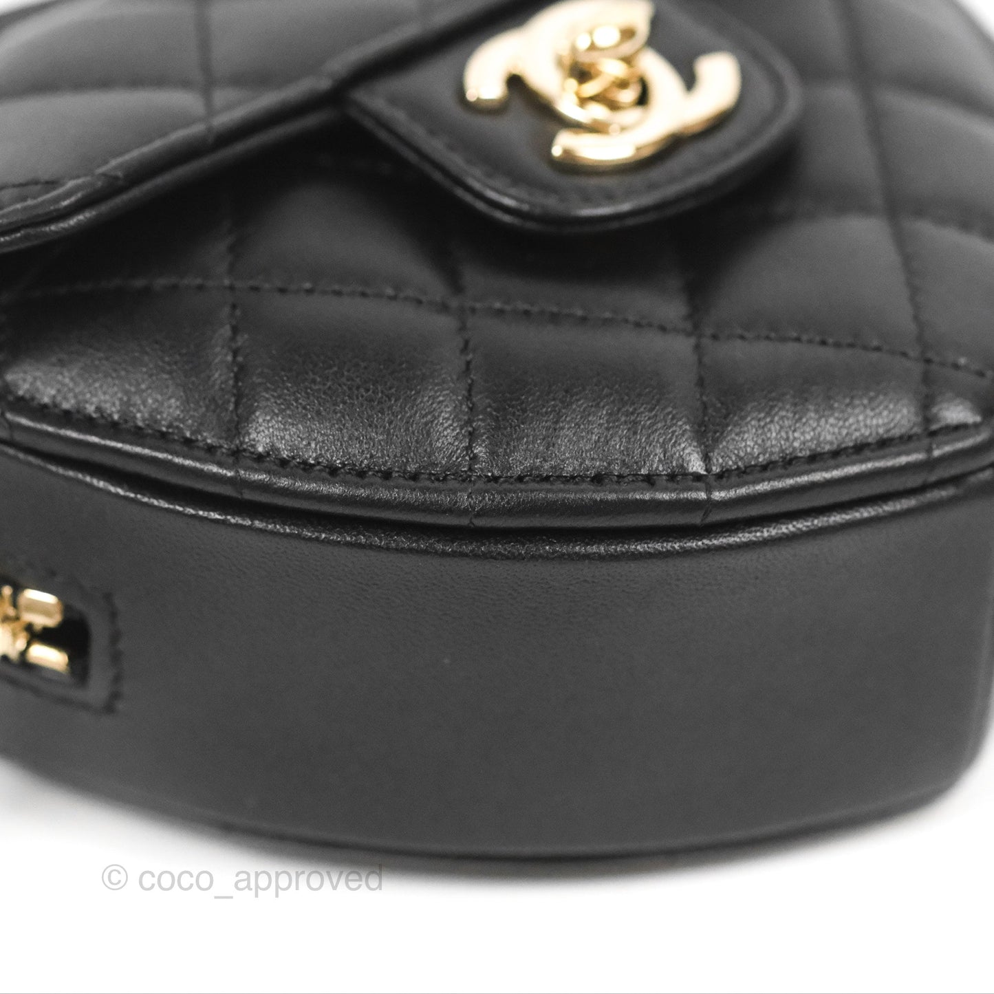 Chanel Small Heart Bag Black Lambskin Gold Hardware 22S