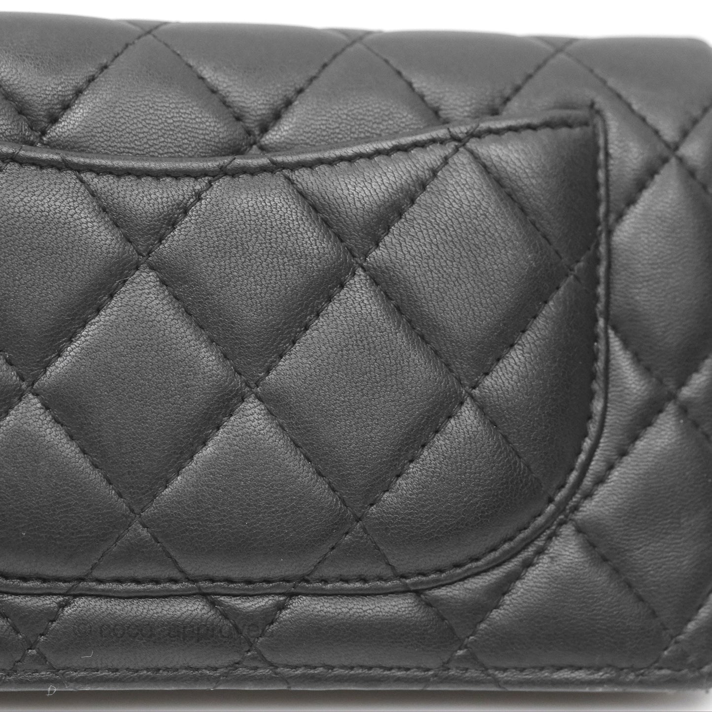 Chanel Classic Quilted Long Wallet Black Lambskin Silver Hardware