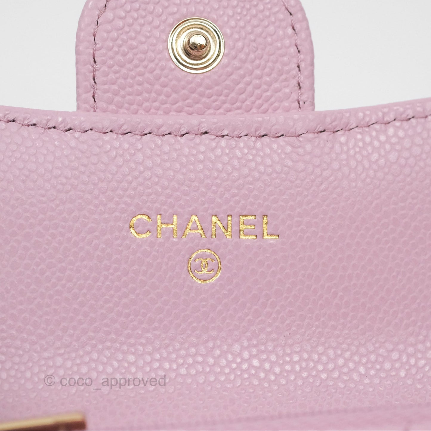 Chanel Quilted Flap Card Holder Caviar Pink Gold Hardware
