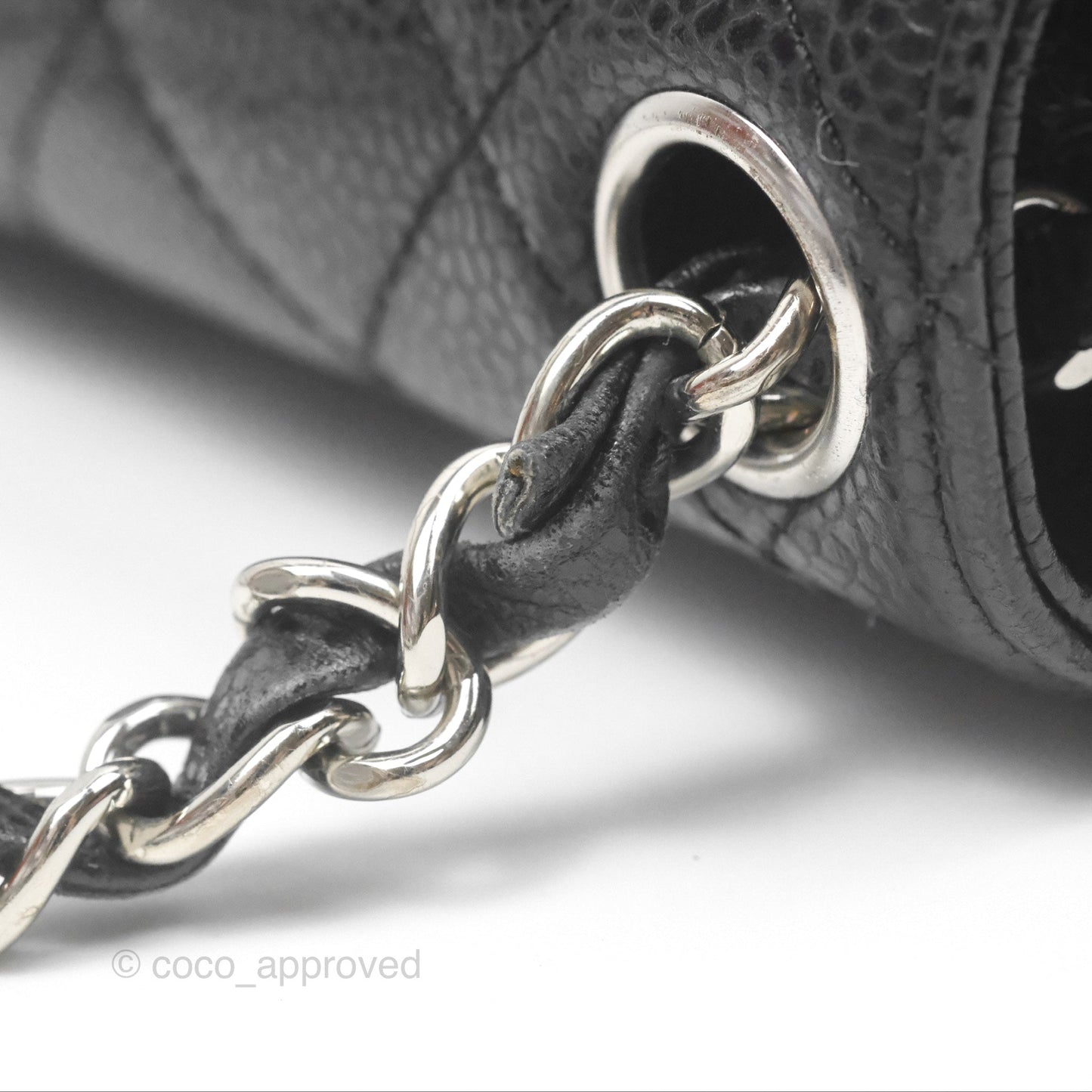 Chanel Mini Square Flap Quilted Black Caviar Silver Hardware
