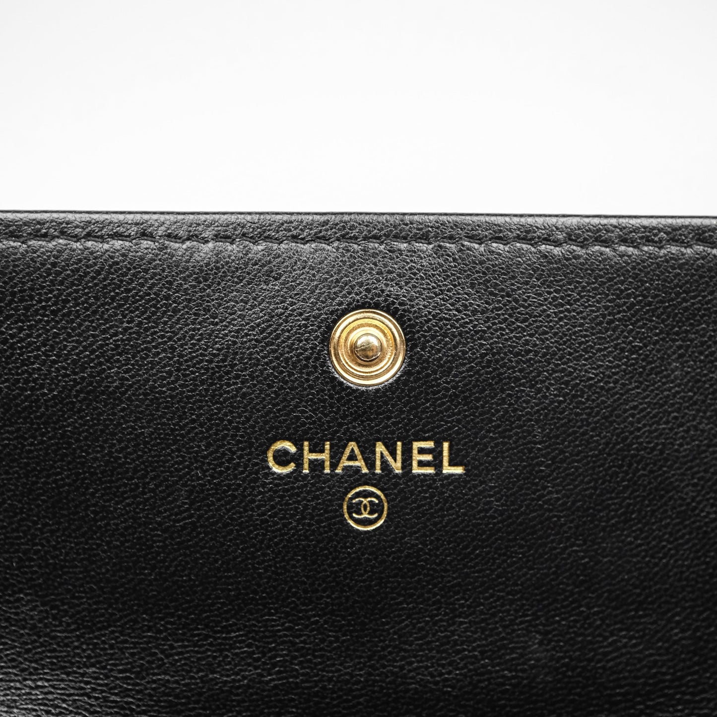Chanel Quilted 19 Flap Long Wallet Black Lambskin Aged Gold Hardware