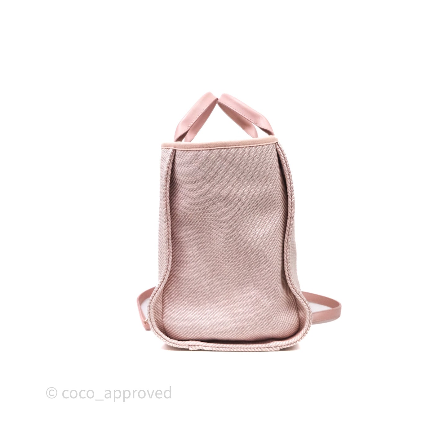 Chanel Large Deauville Tote Pink Canvas Gold Hardware