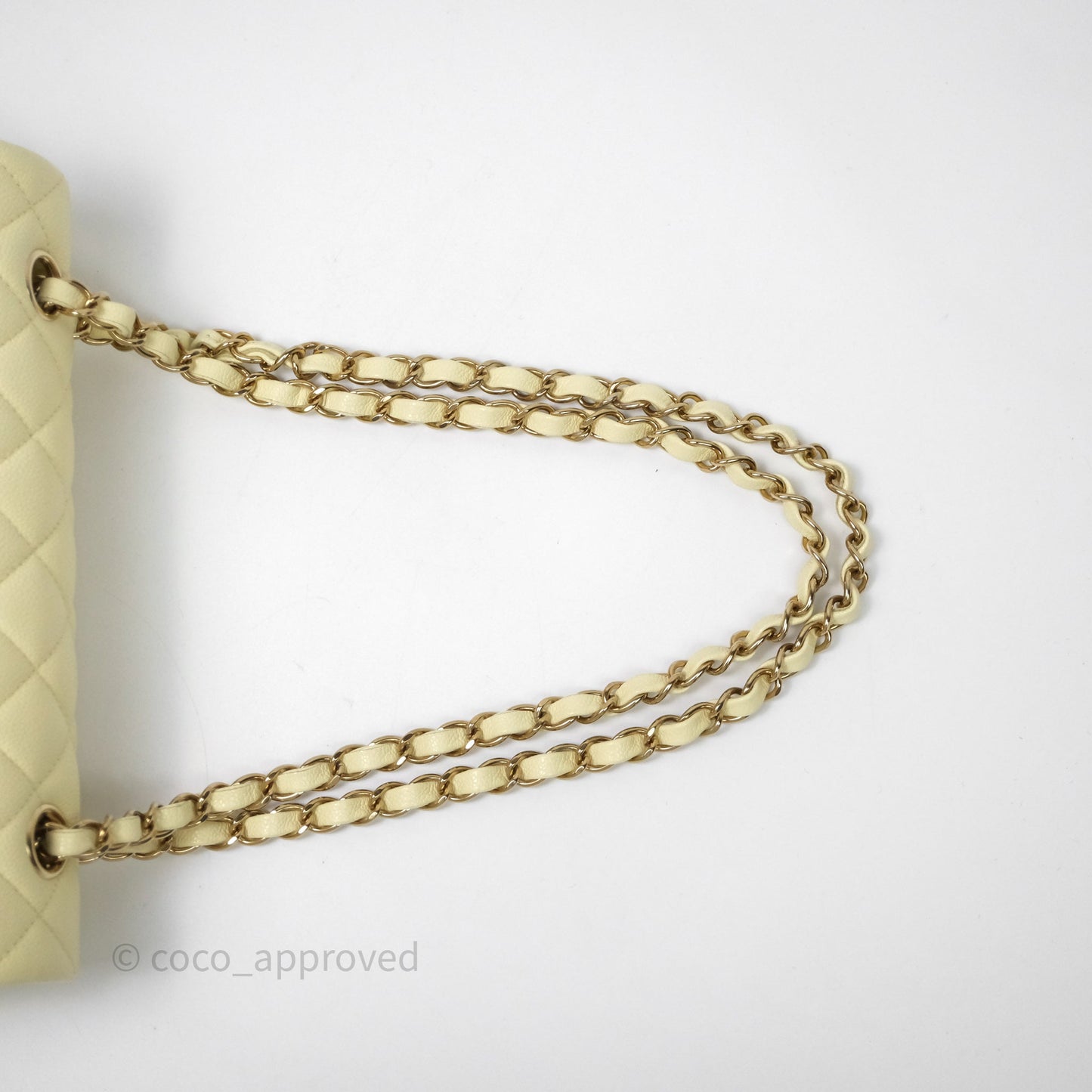 Chanel Small Classic Quilted Flap Yellow Caviar Gold Hardware