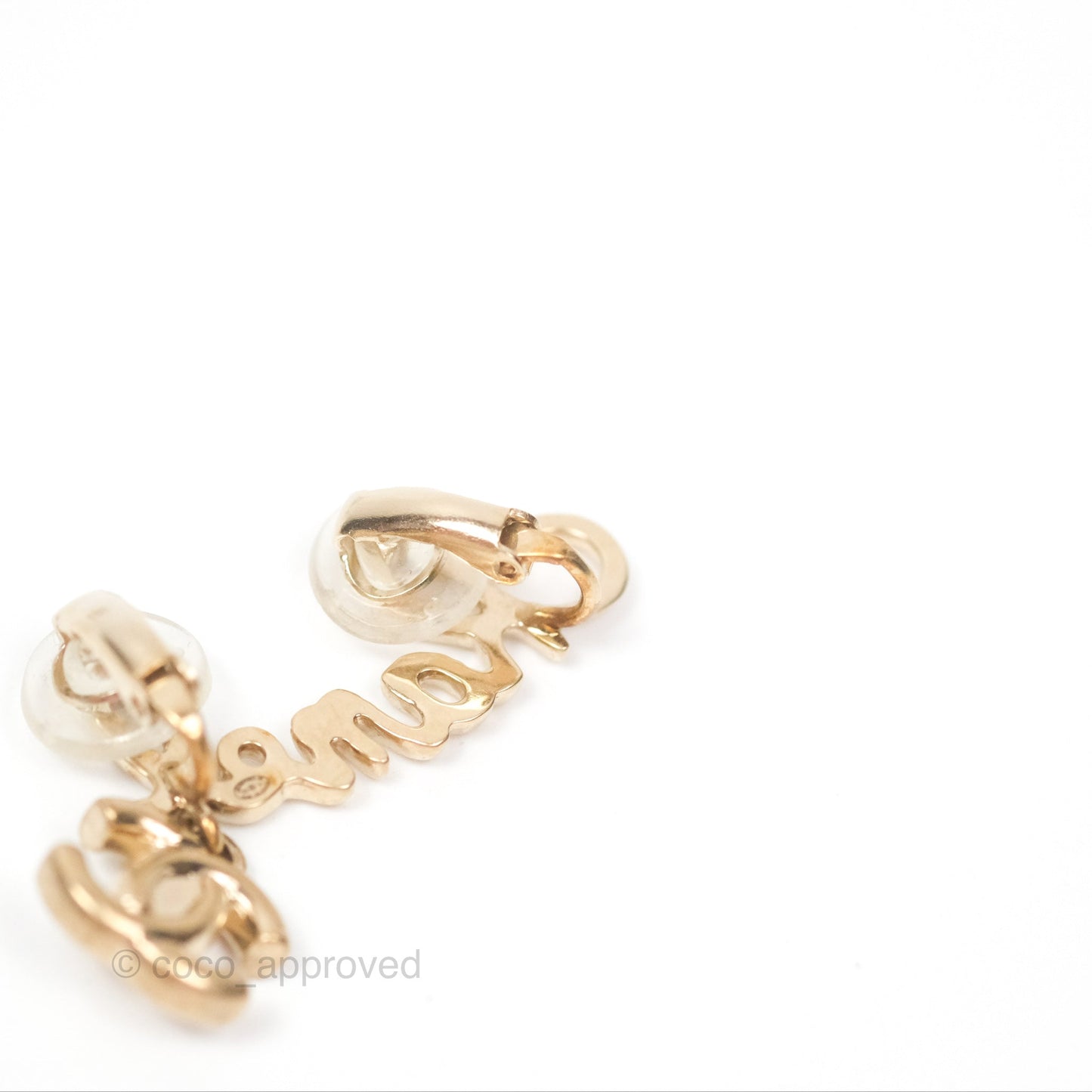 Chanel Logo CC Turnlock Ear Clips Gold Tone 22V